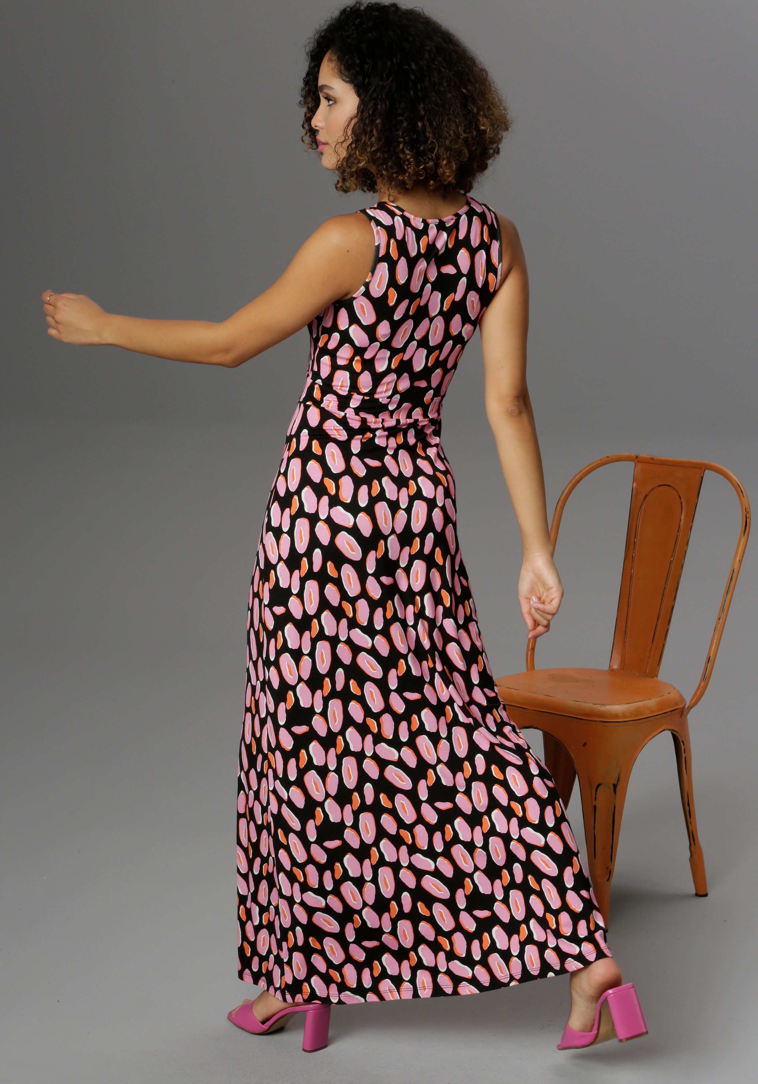 OTTO Dames Kleding Jurken Geprinte Jurken Maxi-jurk met kleurrijke grafische print 