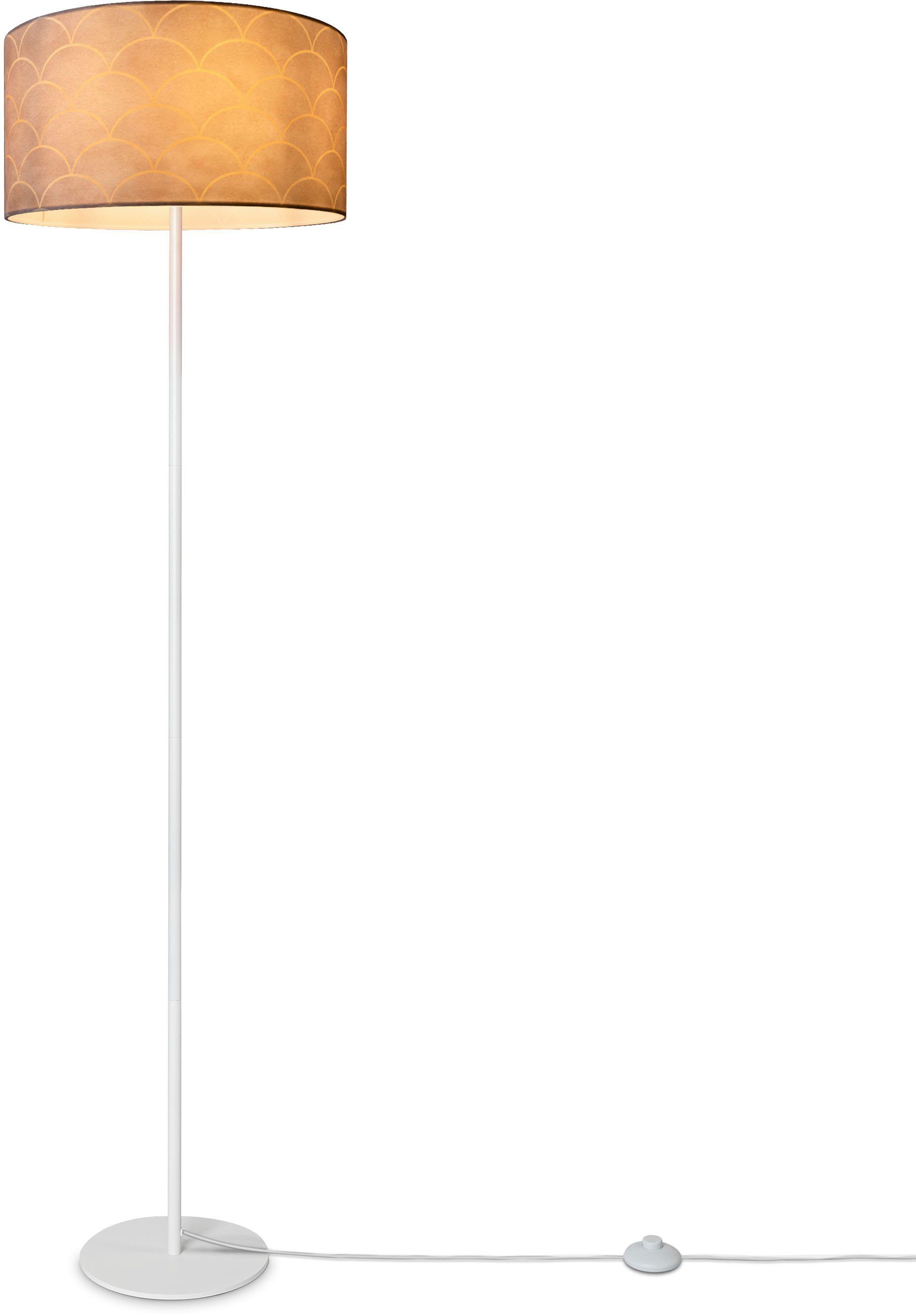Paco Home Staande lamp Luca Pillar Vloerlamp woonkamer met stof kantoor modern vintage retro patroon E27