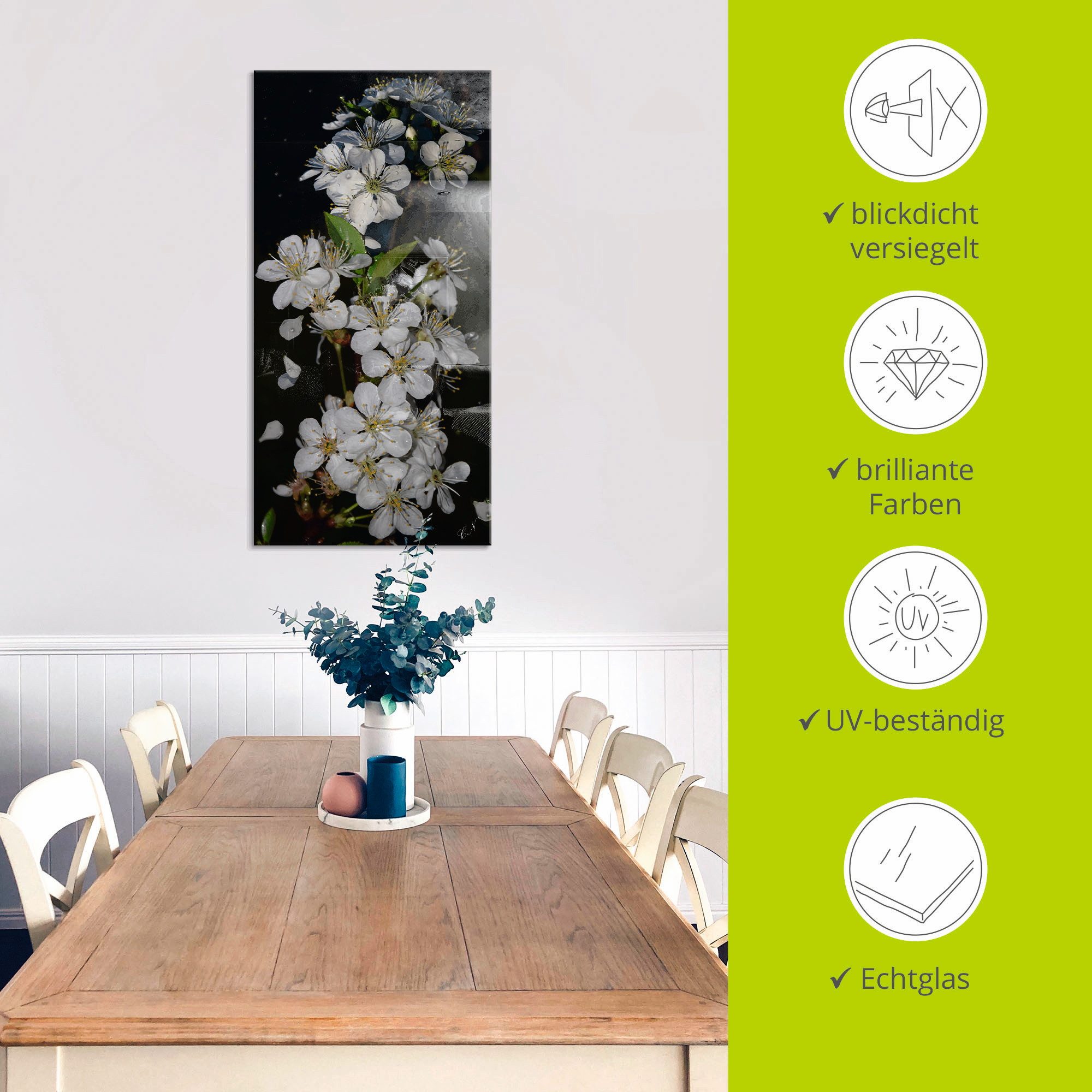 Artland Print op glas Boombloesem in verschillende maten
