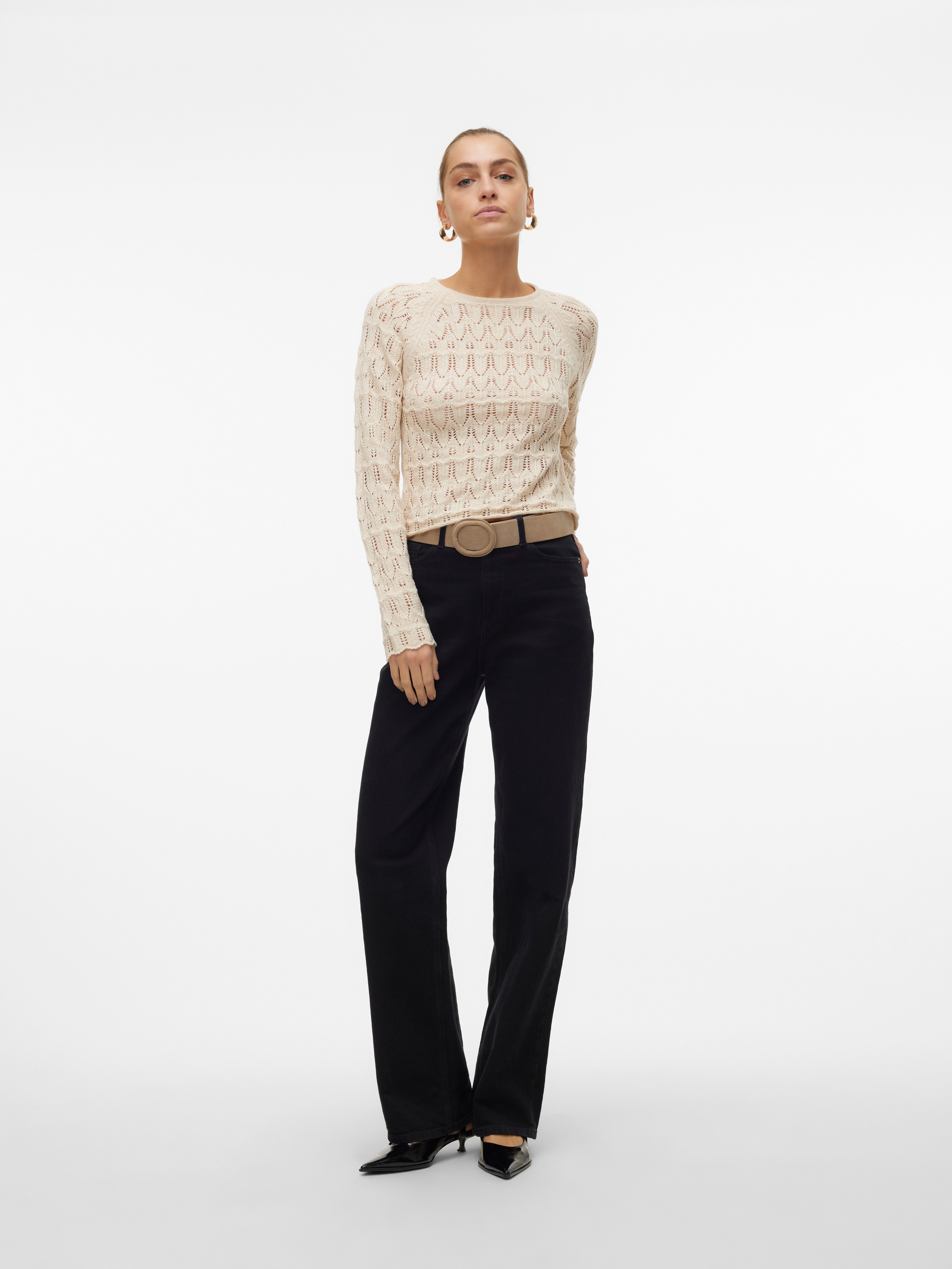 Vero Moda Gebreide trui VMNEWFABIENNE LS O-NECK PULLOVER NOOS
