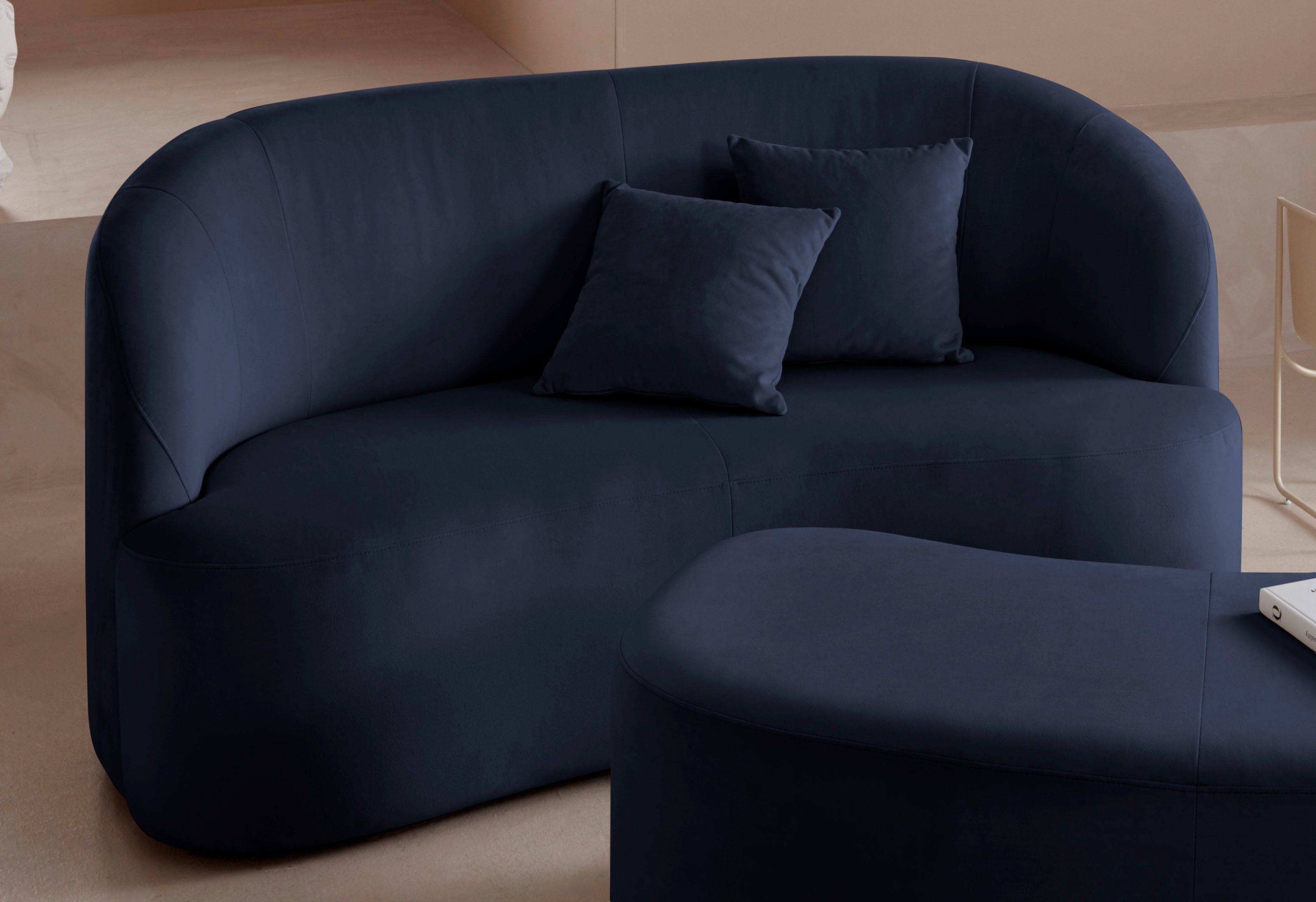 LeGer Home by Lena Gercke 2-zitsbank Dilara afgeronde rugleuning en front, in 3 stofkwaliteiten