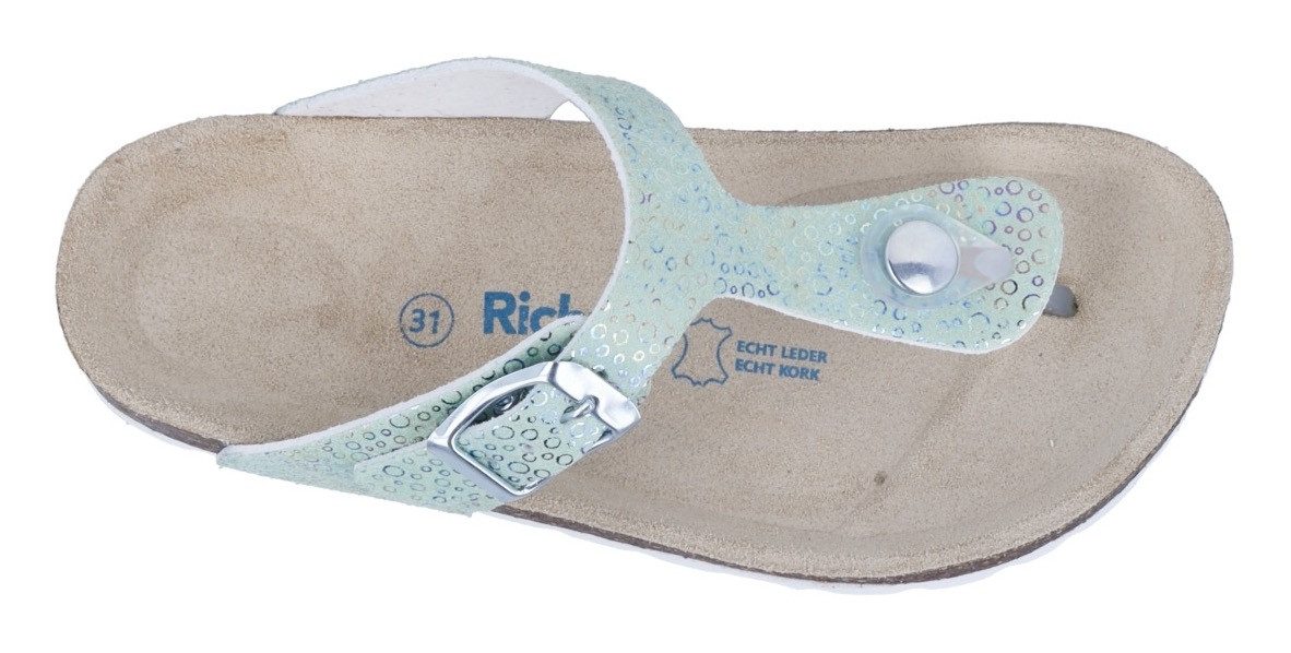Richter Teenslippers Bio WMS: breed Huisschoen met glitter, maat sjabloon om te downloaden