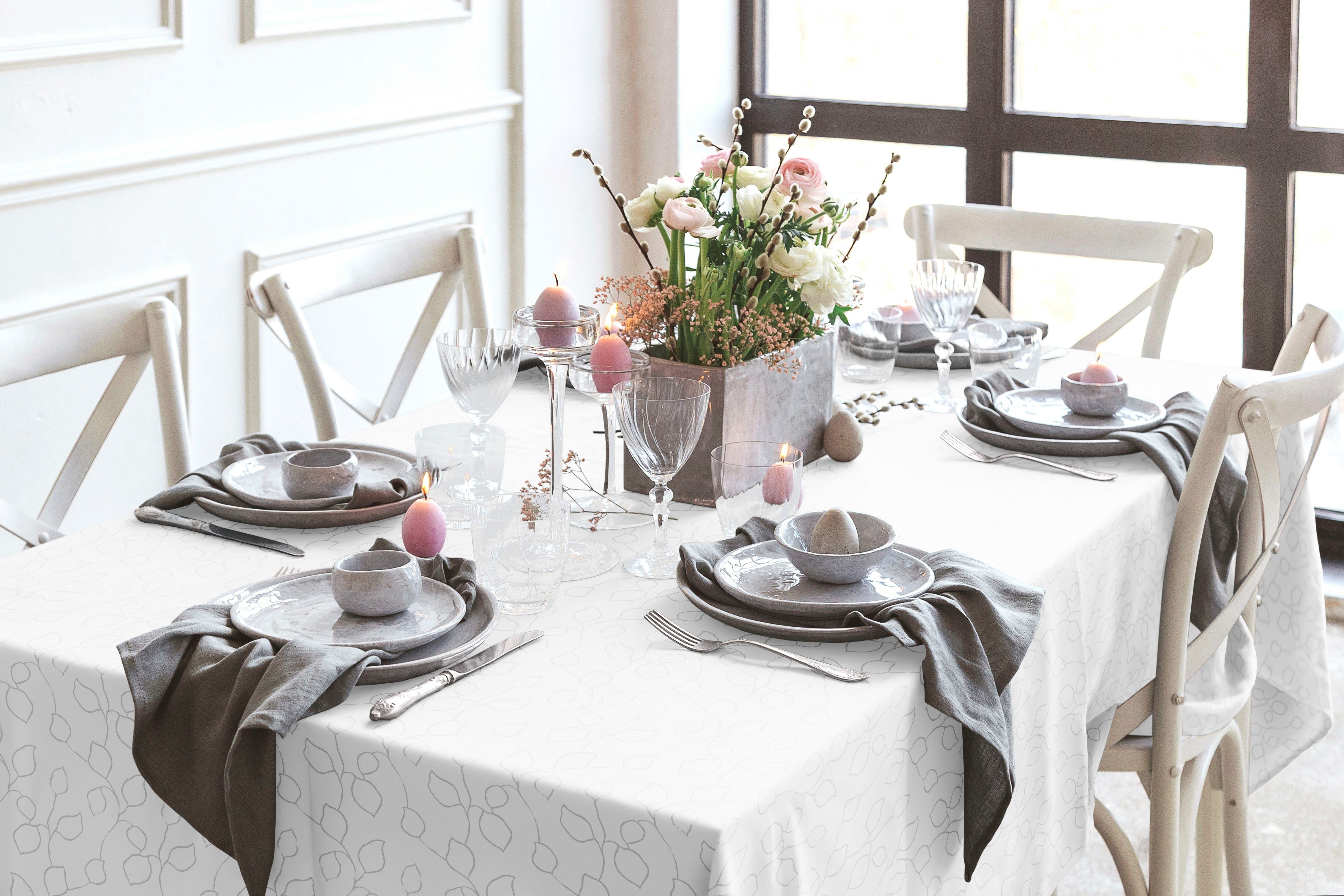 Wirth Tafellaken Westport Made in Germany, Jacquard decoratiestof, bladontwerp, onderhoudsvriendelijk (1 stuk)