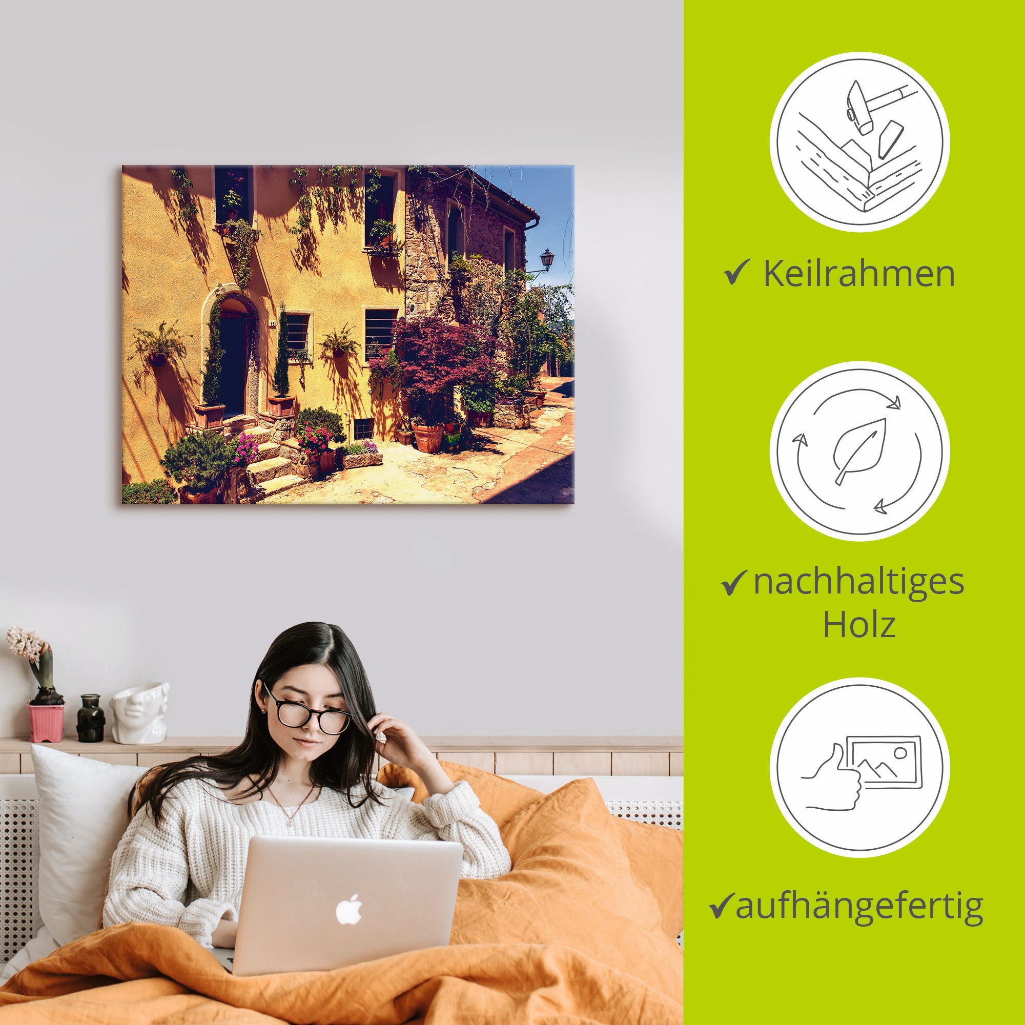 Artland Artprint Siena Toscane als artprint op linnen, poster, muursticker in verschillende maten