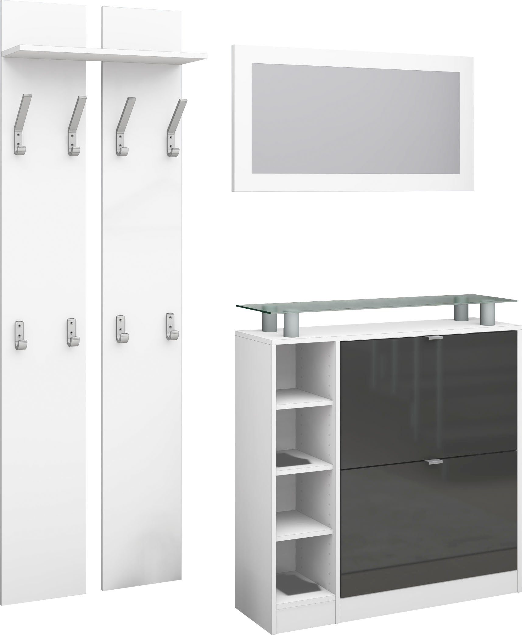 borchardt Möbel Halmeubelset DOLLY met glasplaat (set, 3-delig)