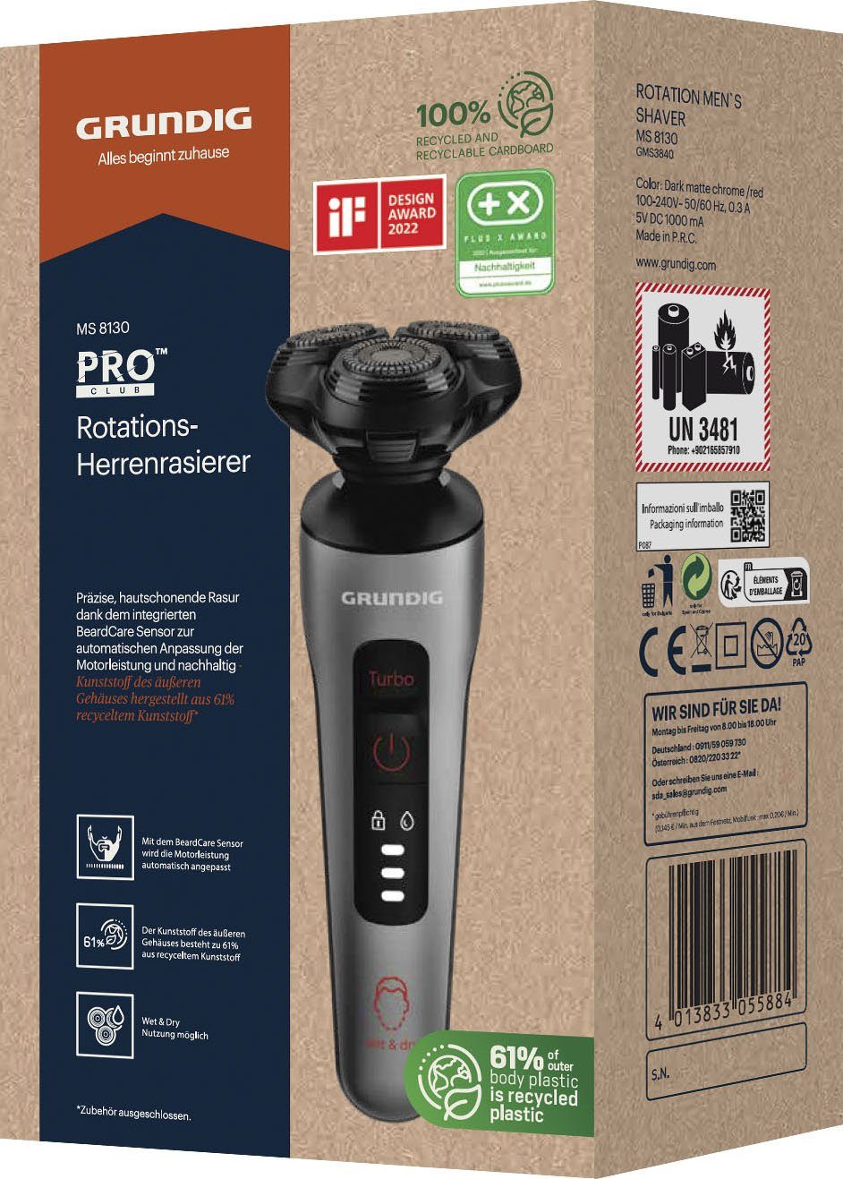 Grundig Elektrisch scheerapparaat Heren scheerapparaat ProClub MS 8130