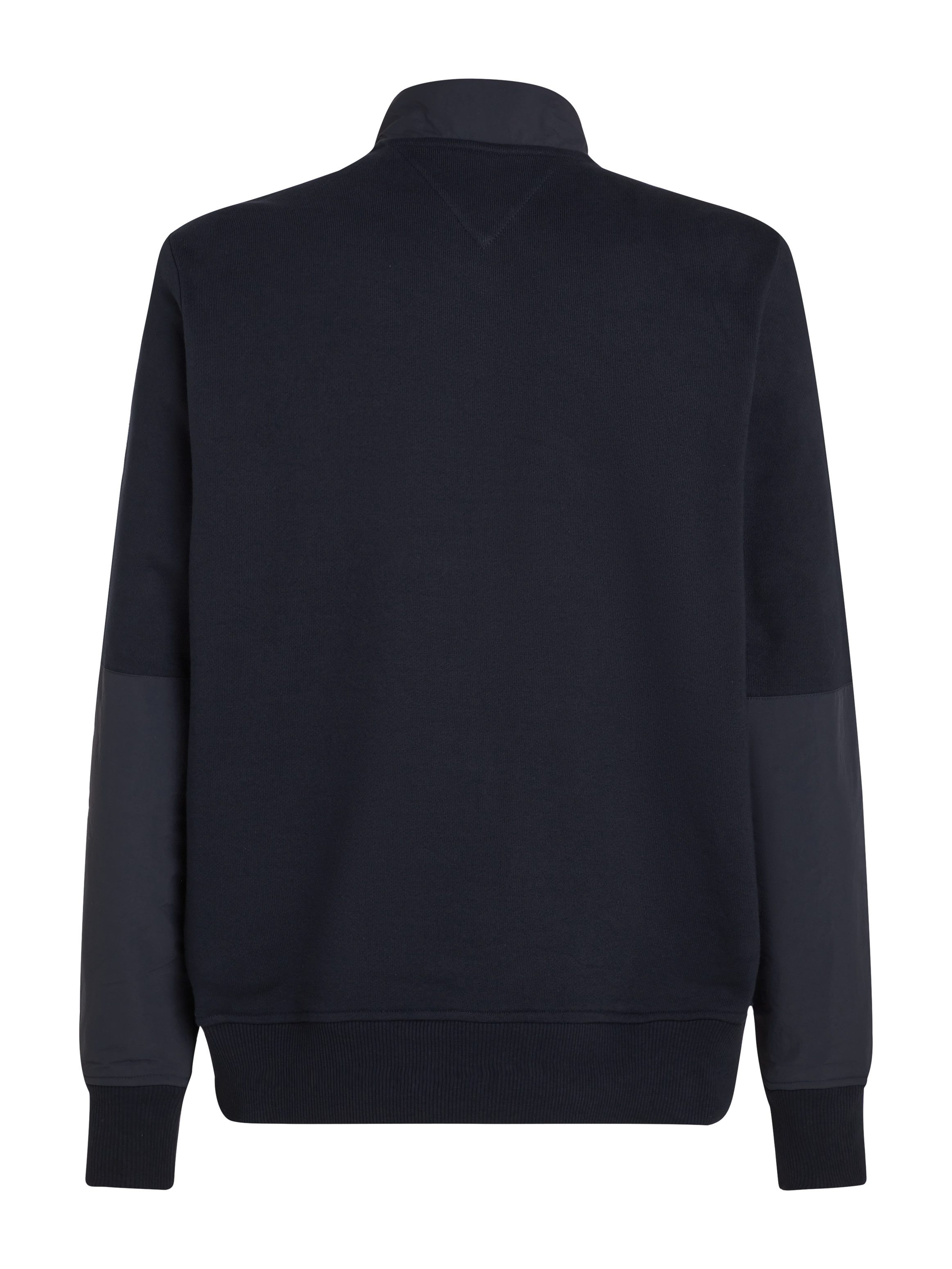 Tommy Hilfiger Sweatshirt MONOTYPE MIX MEDIA HALF ZIP met inzetten in andere materialen