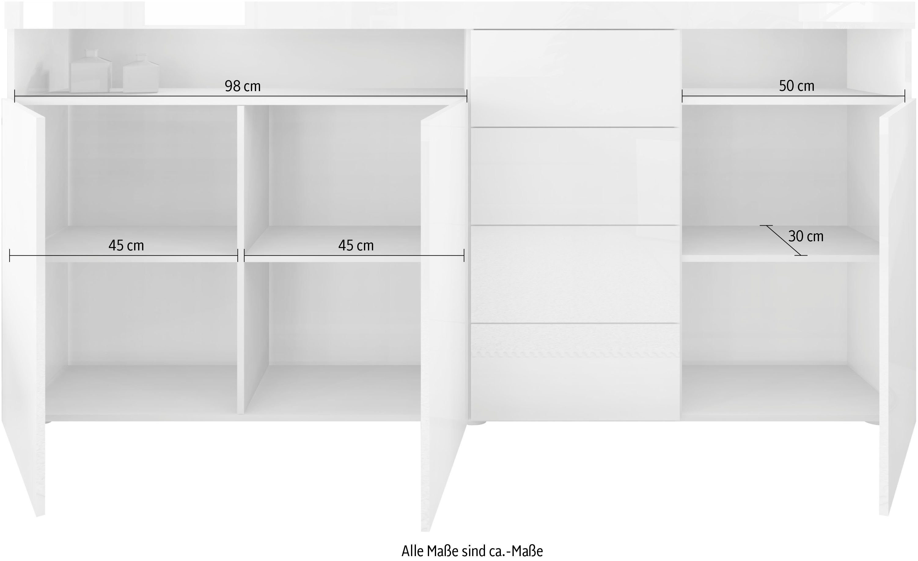 borchardt Möbel Highboard Kaapstad Breedte 200 cm