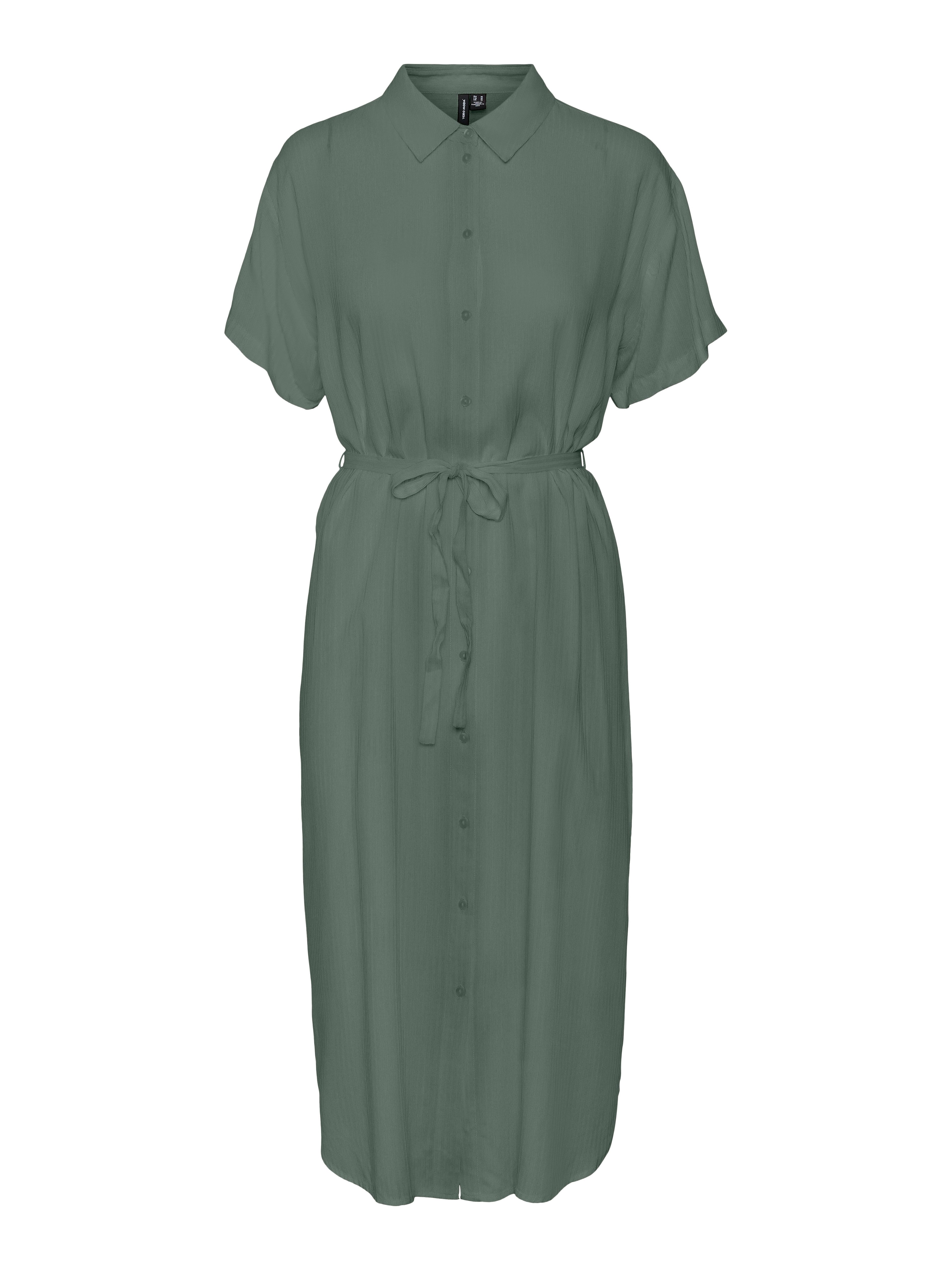 Vero Moda Curve Jurk met overhemdkraag VMBUMPY SS SHIRT DRESS WVN GA CUR