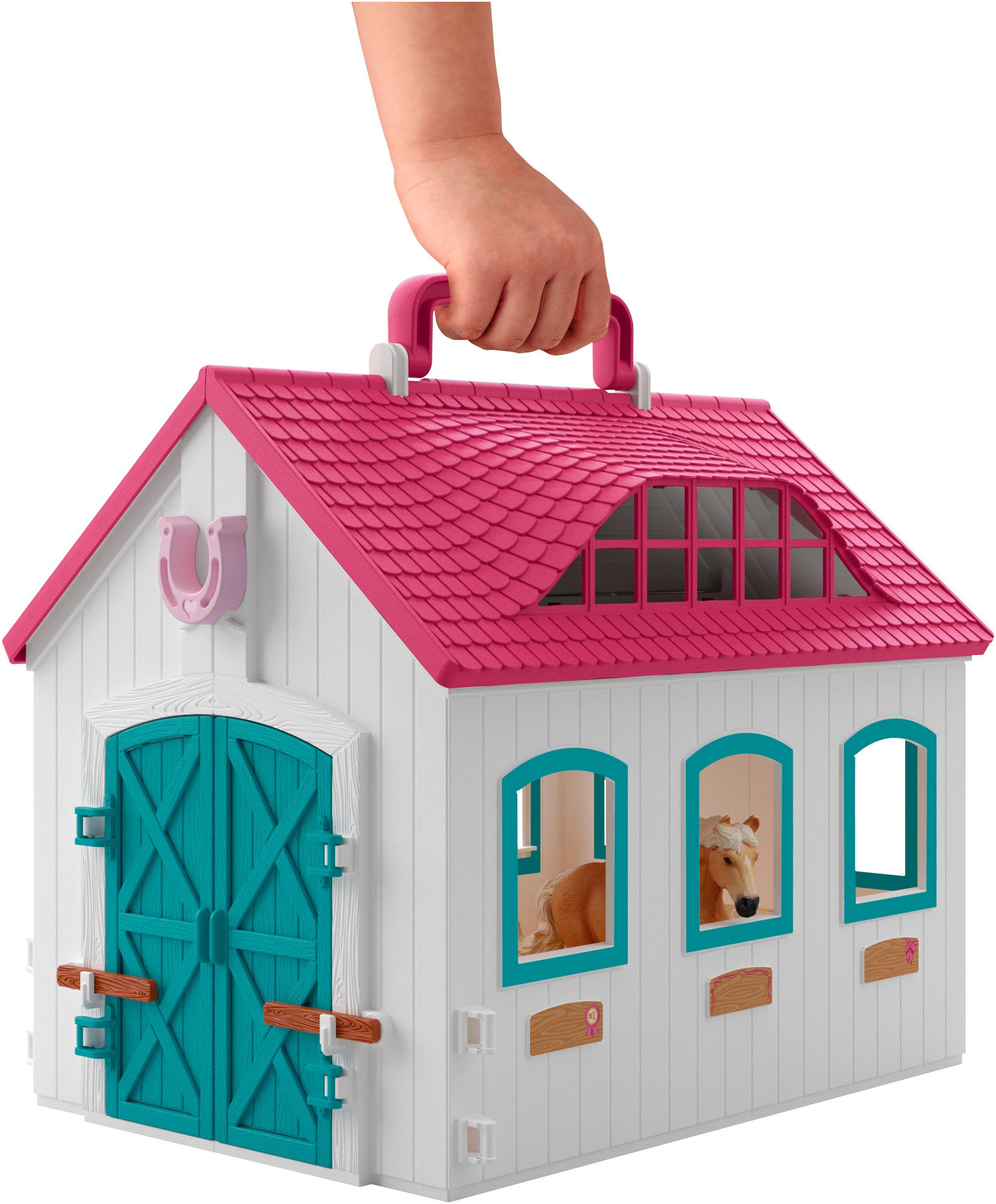 Schleich® Speelwereld HORSE CLUB, Offenstall -Kleines Hufeisen (42703)