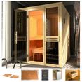 weka sauna classic 7,5 kw kachel met externe bediening, raam beige