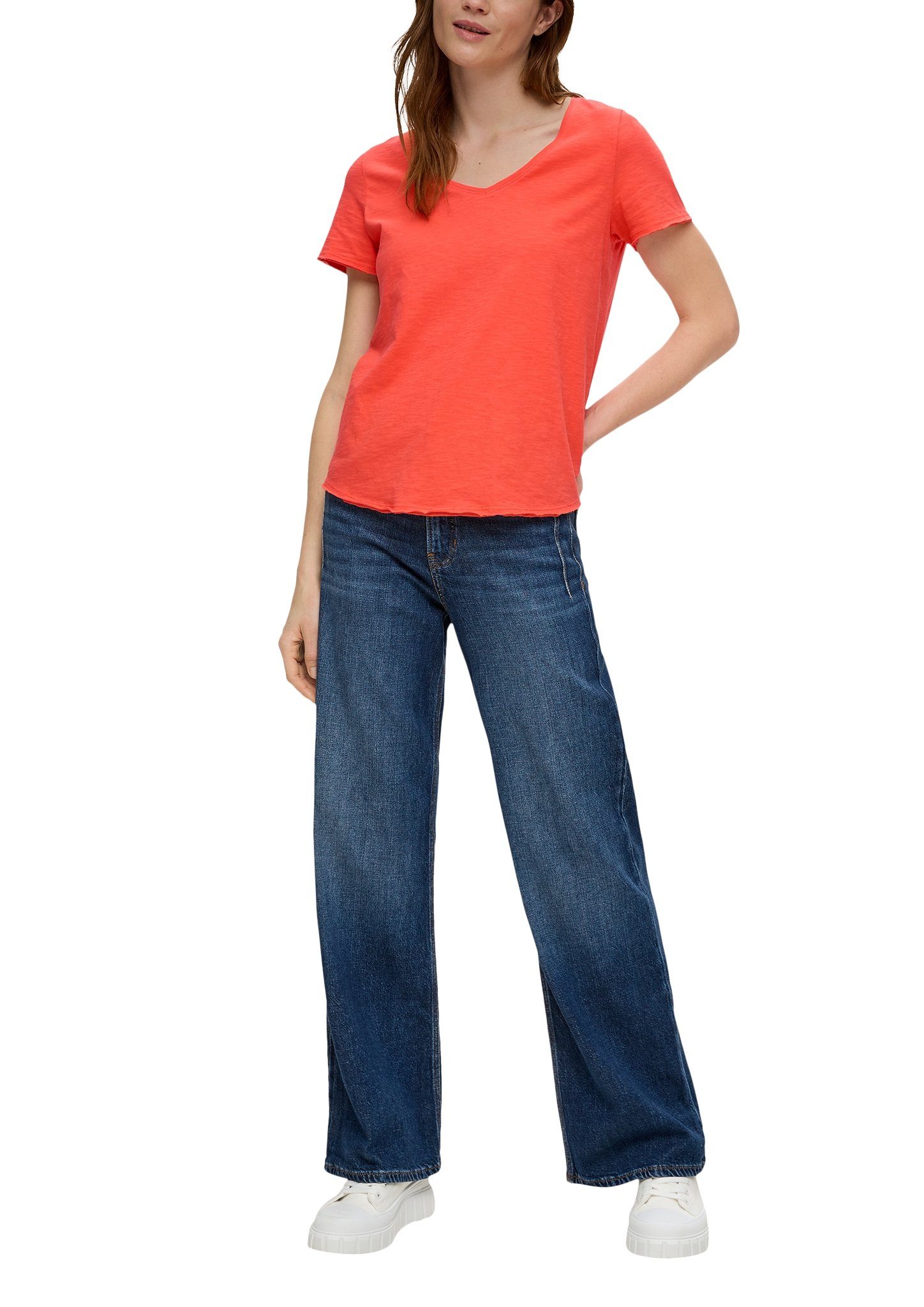 s.Oliver T-shirt in slubgaren-look