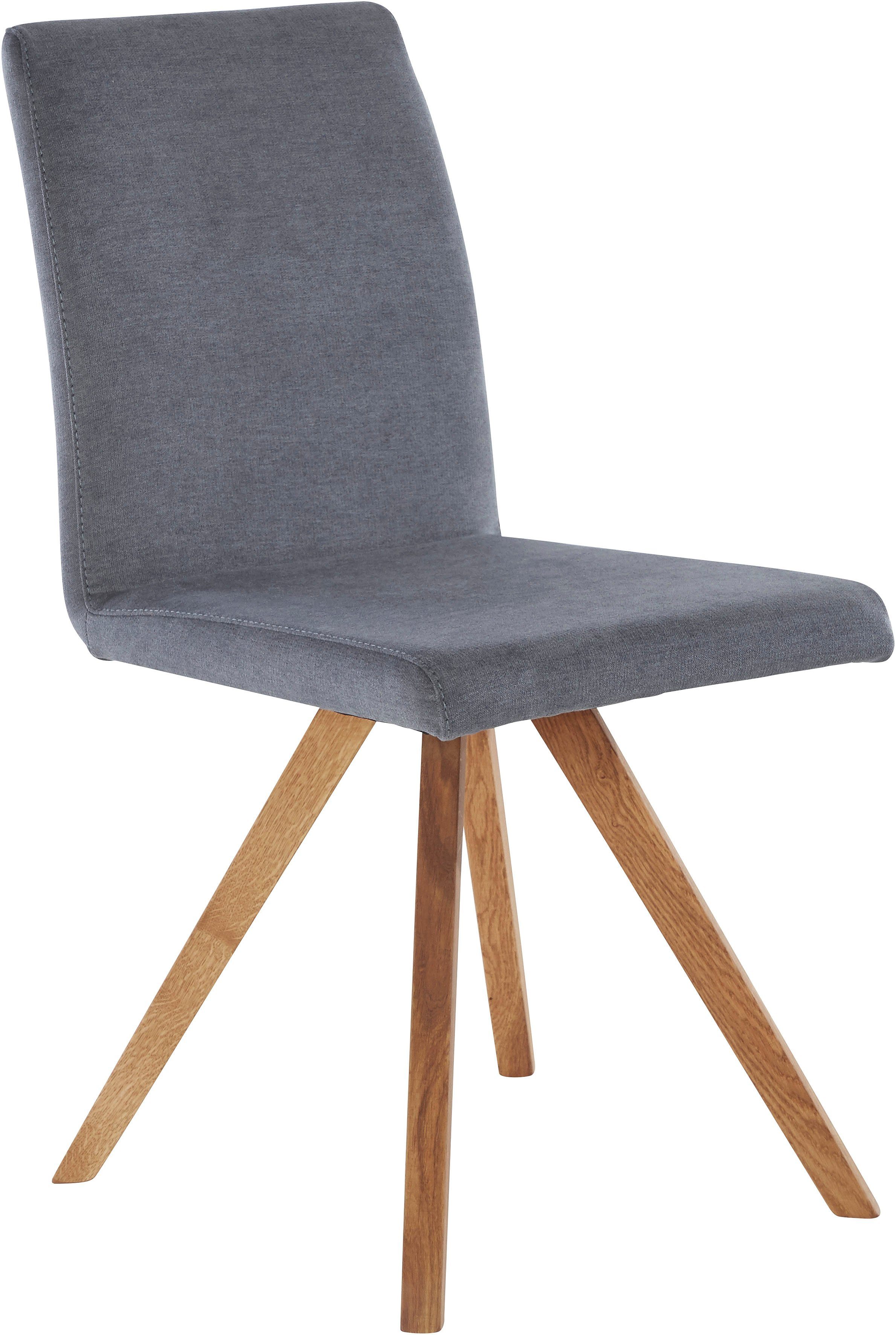 Home affaire Kuipstoel Rio Bekleding van imitatieleer of structuurstof en het frame is geolied eiken (2 stuks)
