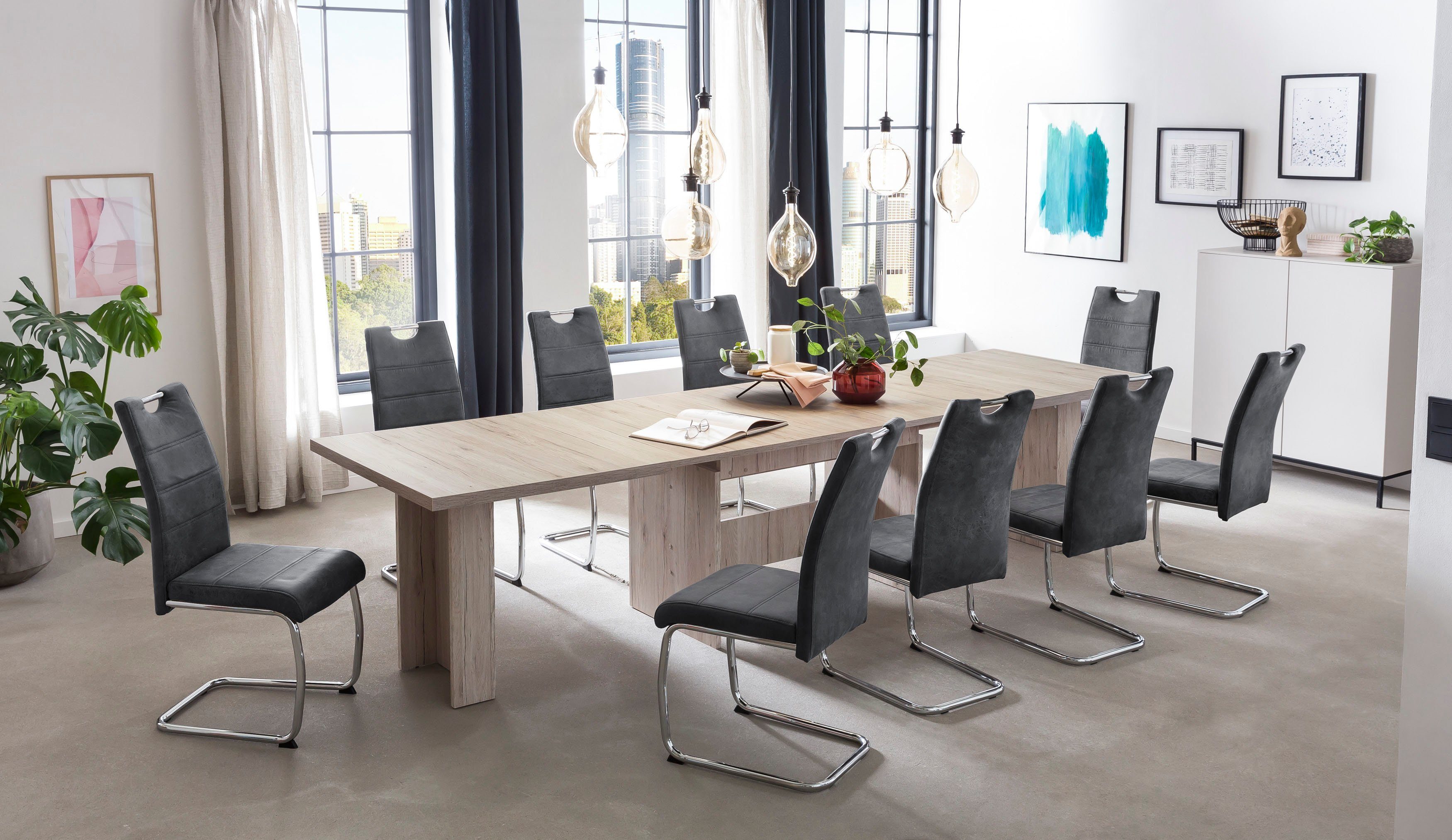 HELA Eethoek Uittrekbaar 160 - 300 cm (set, 11-delig) eethoeken bruin