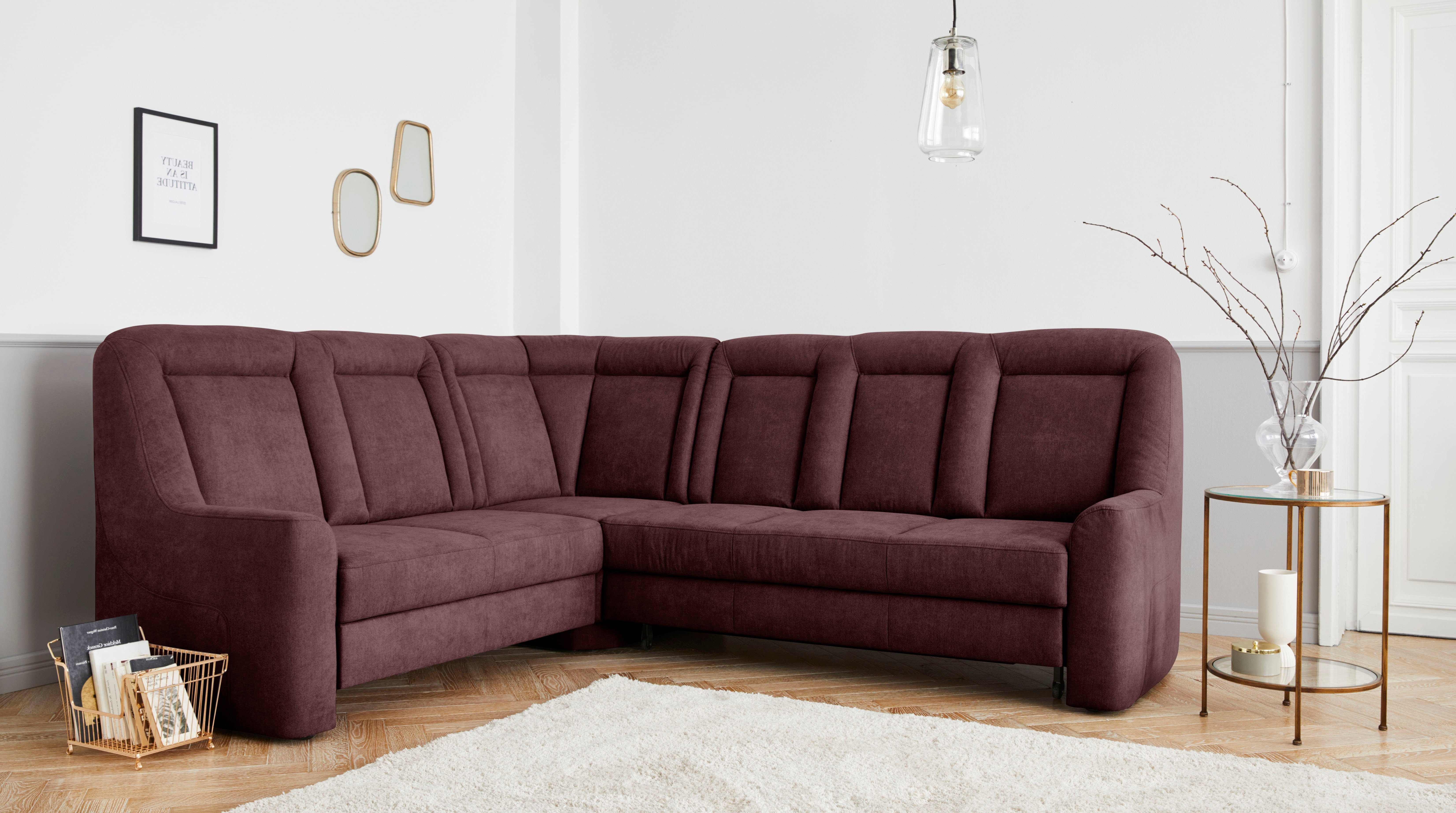 sit&more Hoekbank MELISSA klassieke meubelcollectie, naar keuze met slaapfunctie en lade, optioneel in "soft clean" uitvoering