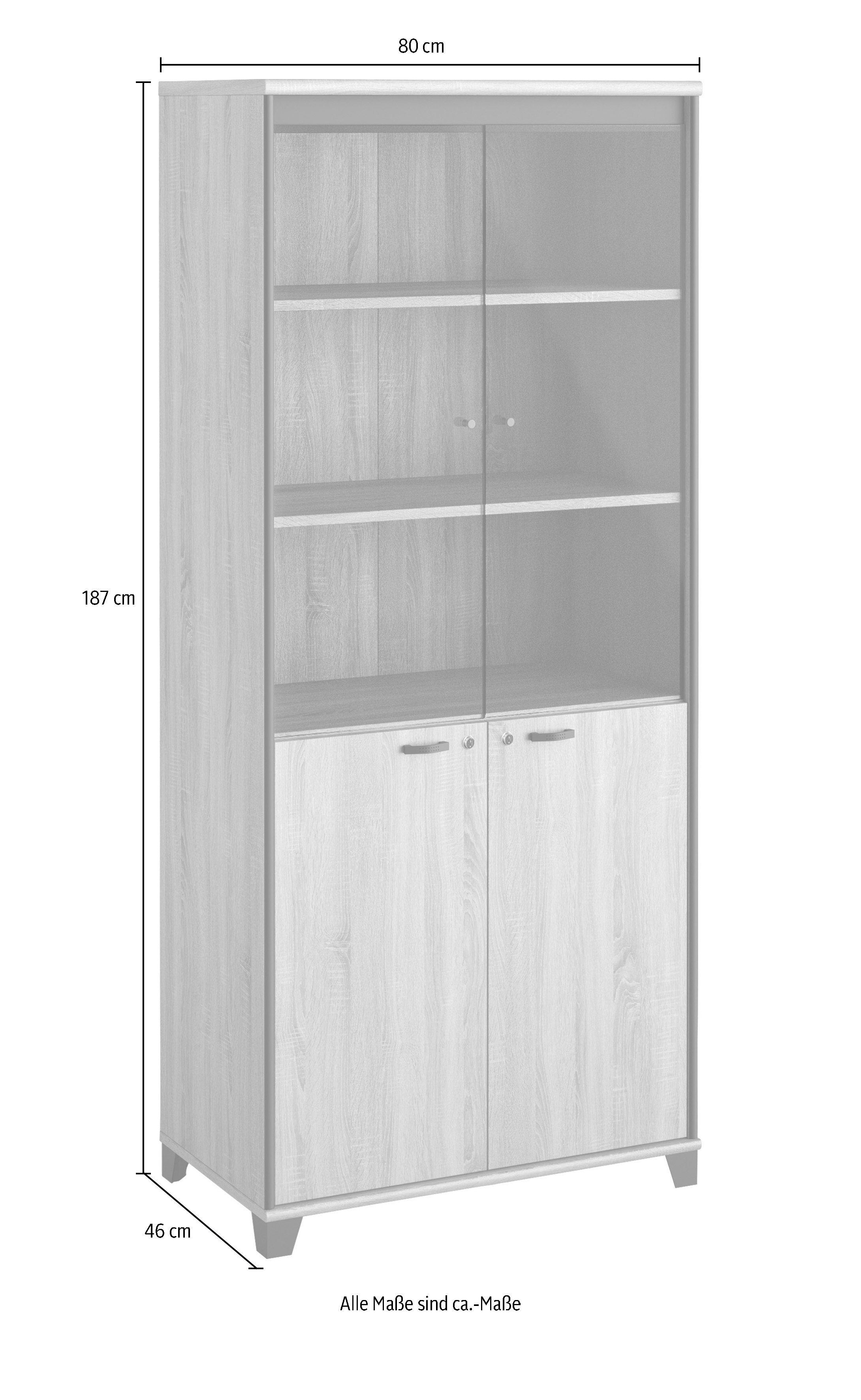 Gami Archiefkast Mambo 2 houten deuren, 2 glasdeuren