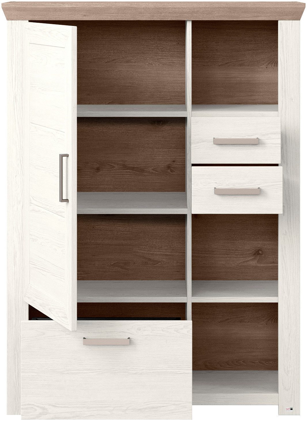set one by Musterring Highboard York Type 25 en 26, in 3 kleurvarianten, verlichting optioneel, breedte 105 cm