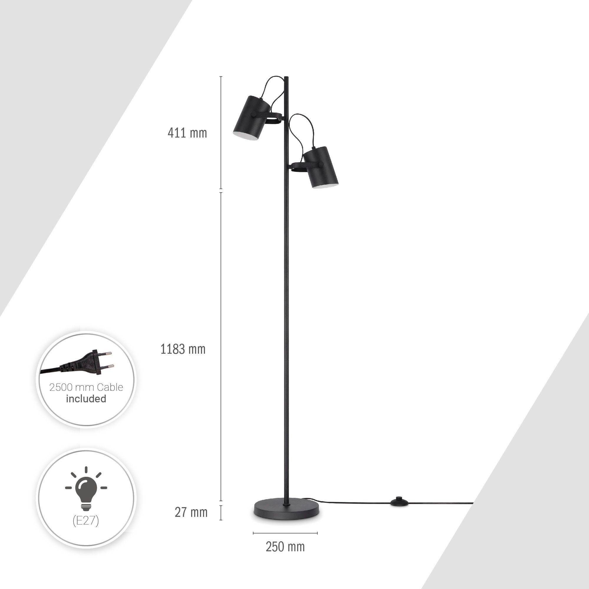 Paco Home Staande lamp Karl met compatibele dimmer en lichtbron