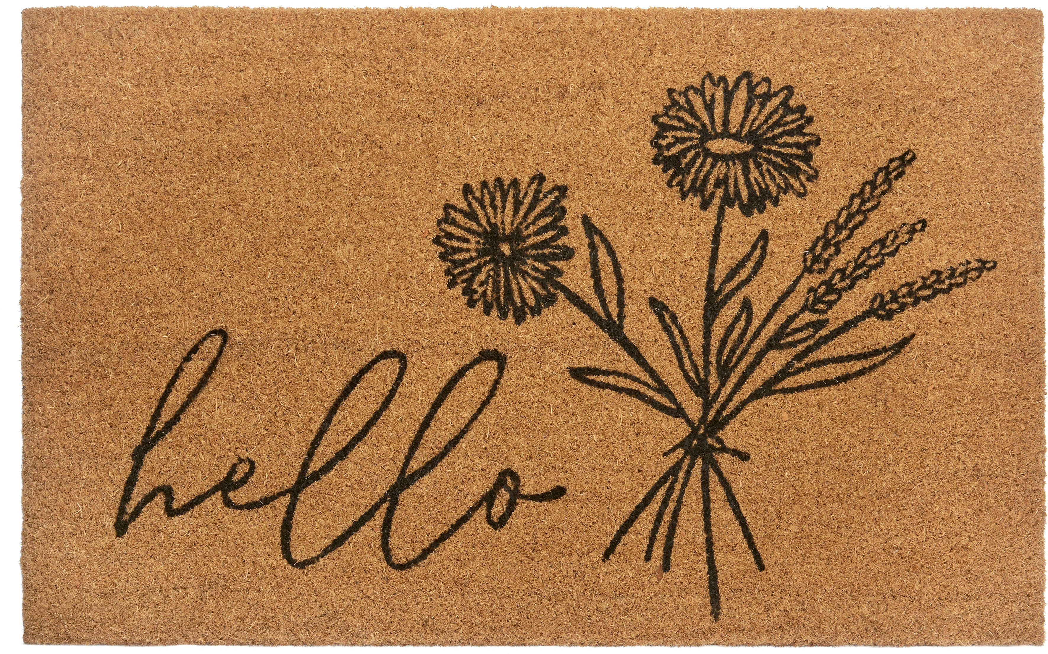 HANSE Home Mat Hello & Flowers