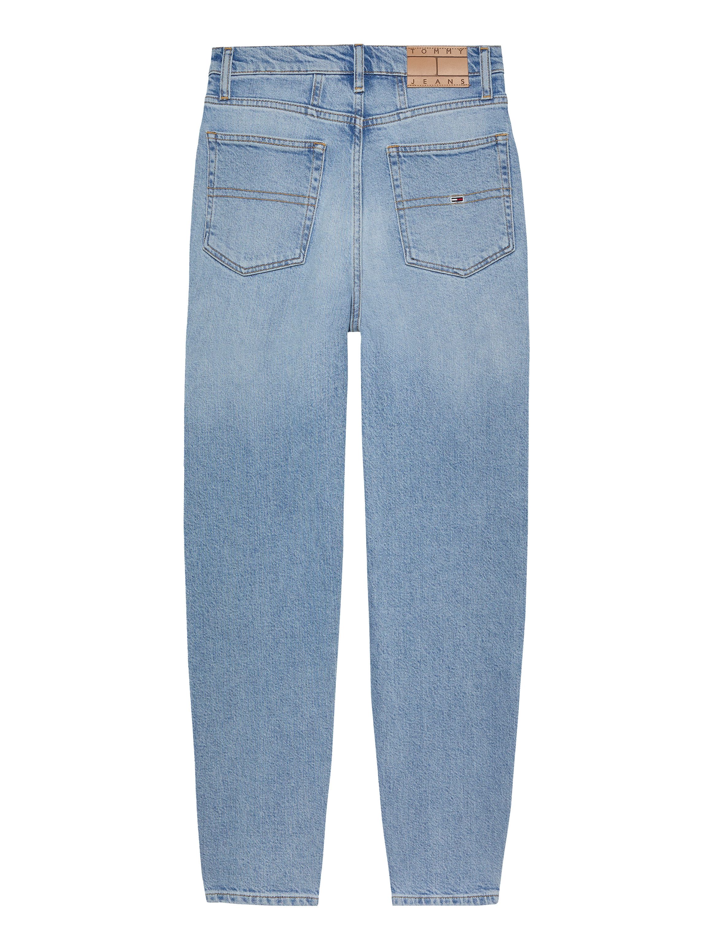 TOMMY JEANS Mom jeans High waist - Mom-Jeans Tapered met logo-borduurwerk, in enkelvrije lengte