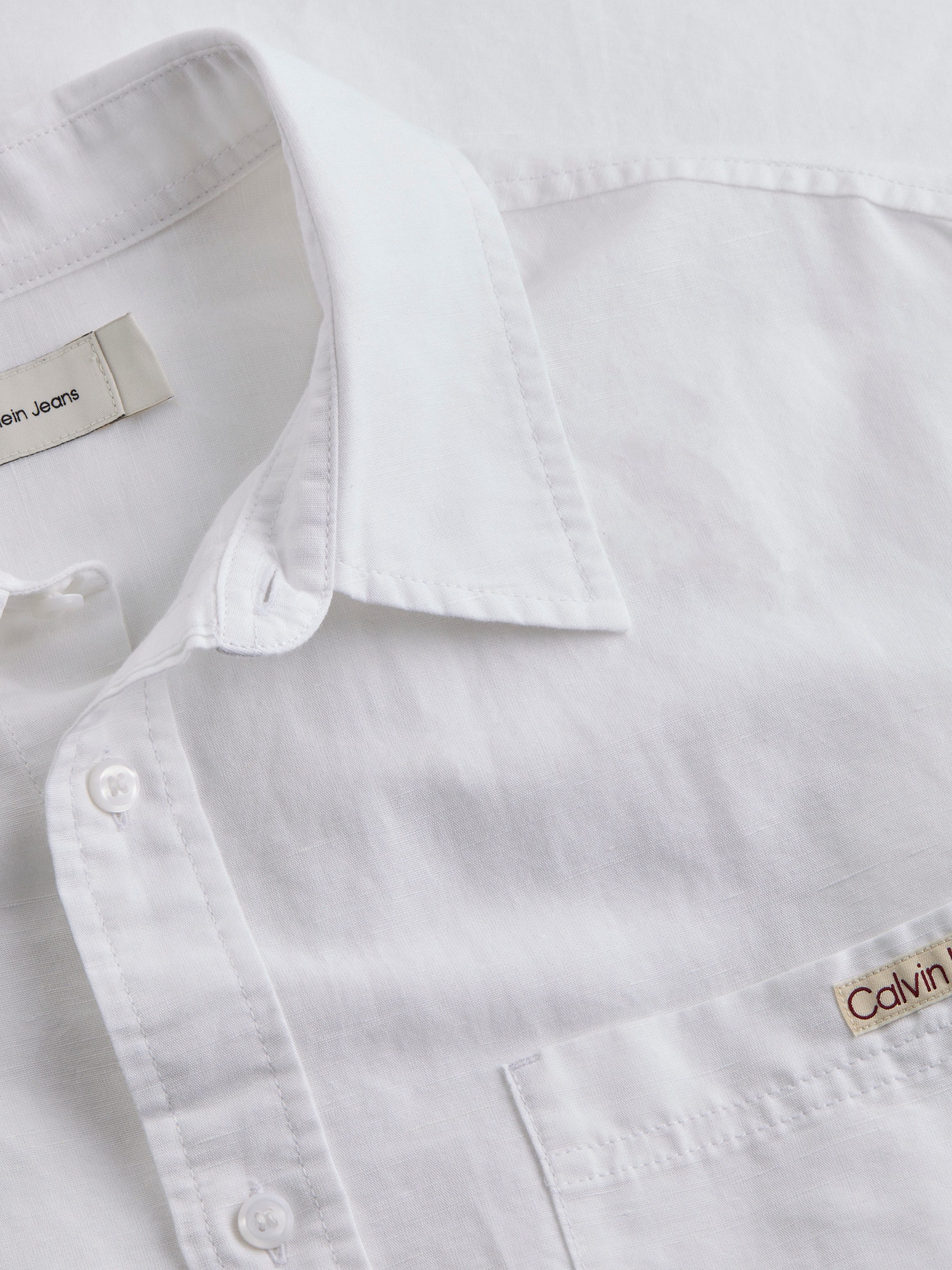 Calvin Klein Overhemd met korte mouwen LINEN COTTON S/S SHIRT