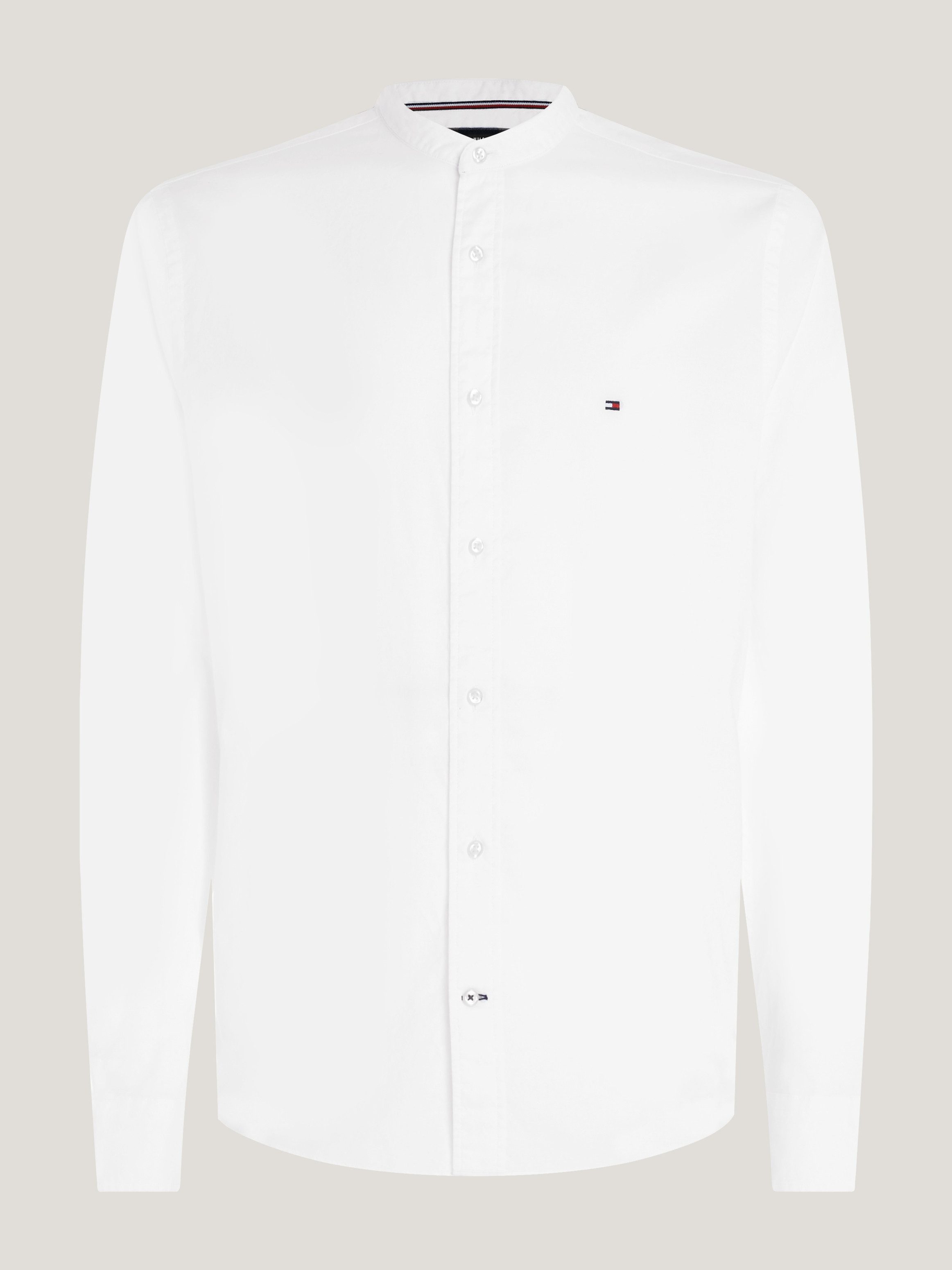 Tommy Hilfiger Overhemd met lange mouwen NATURAL SOFT SOLID MAO RF SHIRT met tommy hilfiger merkrand binnenin de mouwopening