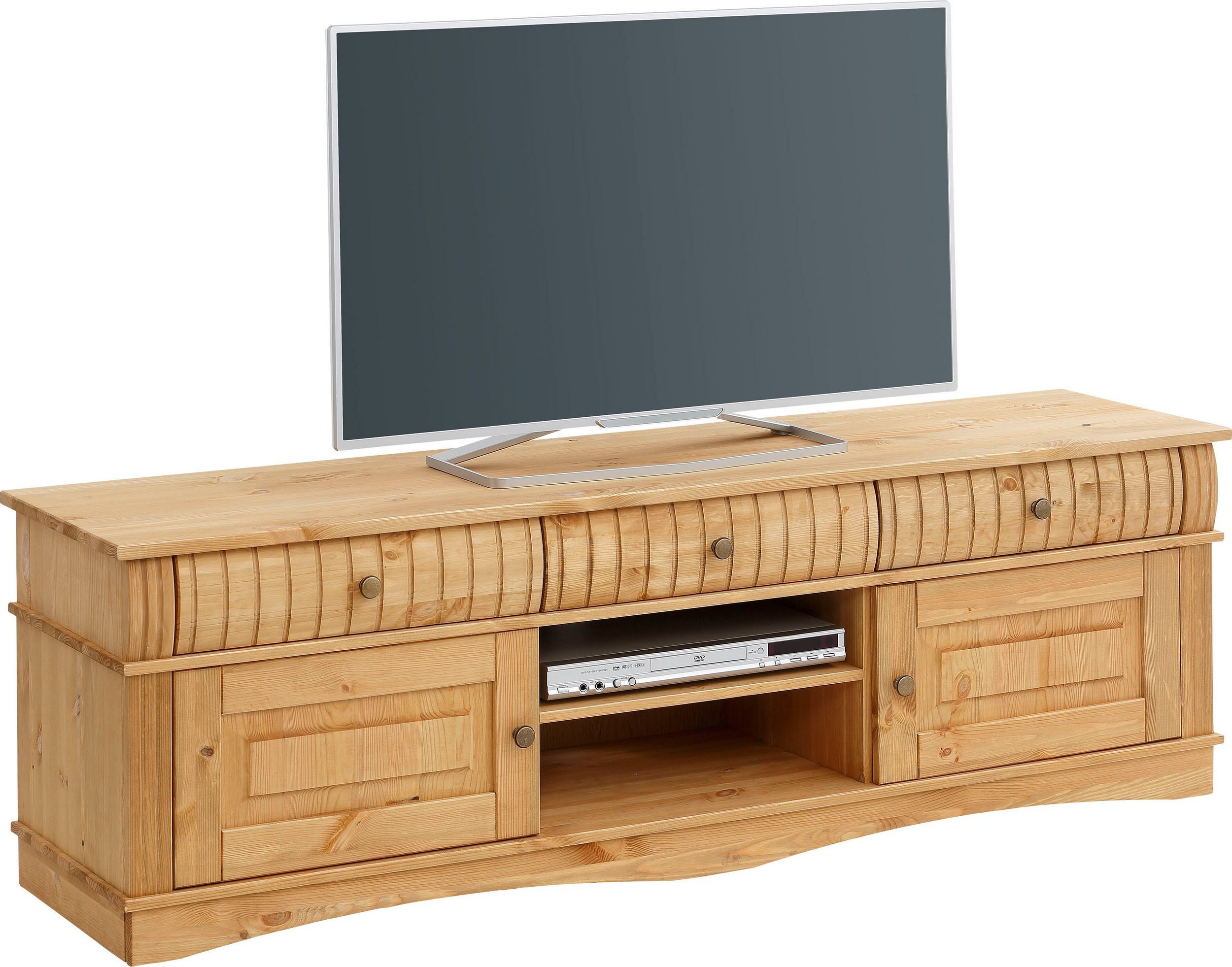 Home affaire Wandmeubel Teresa bestaand uit 1 vitrinekast klein, 1 vitrinekast groot, 1 tv-meubel (set, 3-delig)