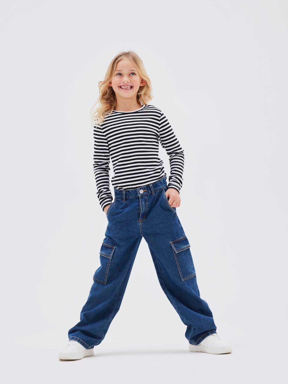 Name It Wijde jeans NKFROSE HW WIDE CARGO JEANS 6190-BS NOOS
