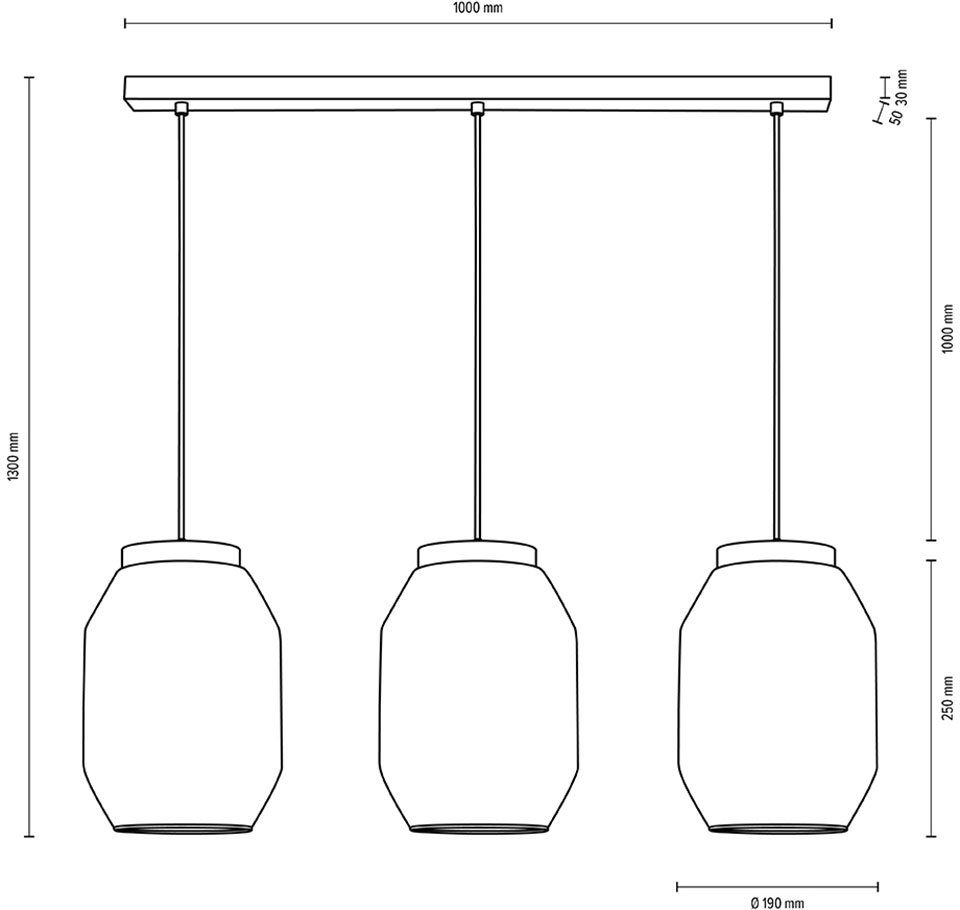 BRITOP LIGHTING Hanglamp VASO Natuurproduct van grenenhout, duurzaam, hoogwaardige glazen kapjes