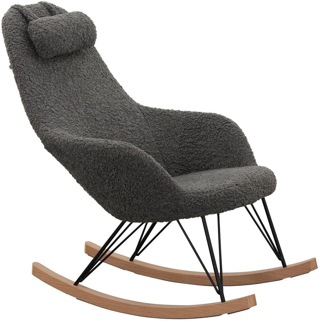 SalesFever Schommelstoel met bekleding in imitatiebont-look