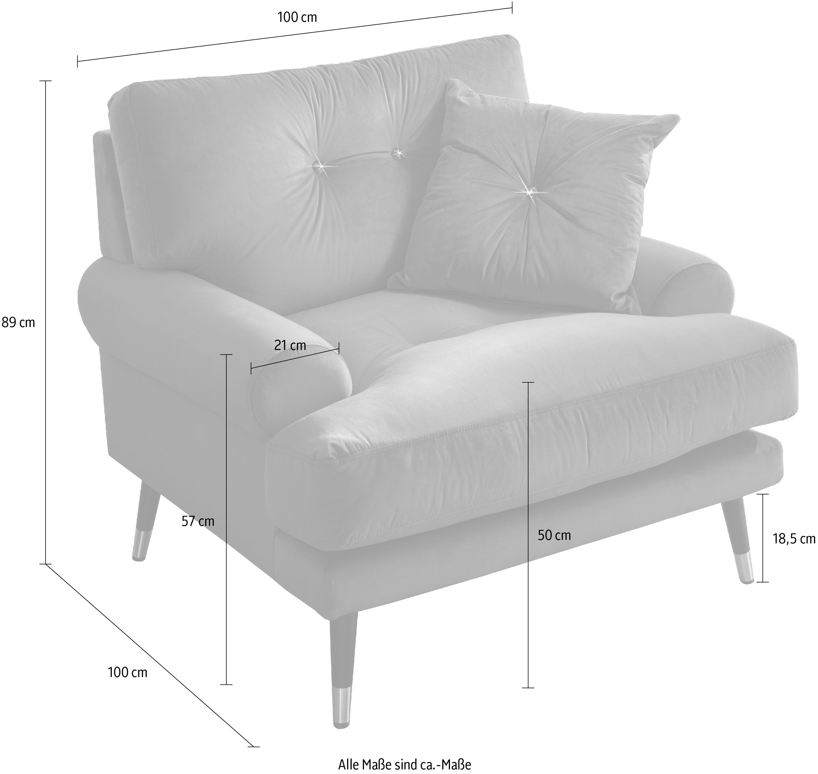 Trends by HG Loungestoel Samir met strassteentjes en goudkleurige applicaties