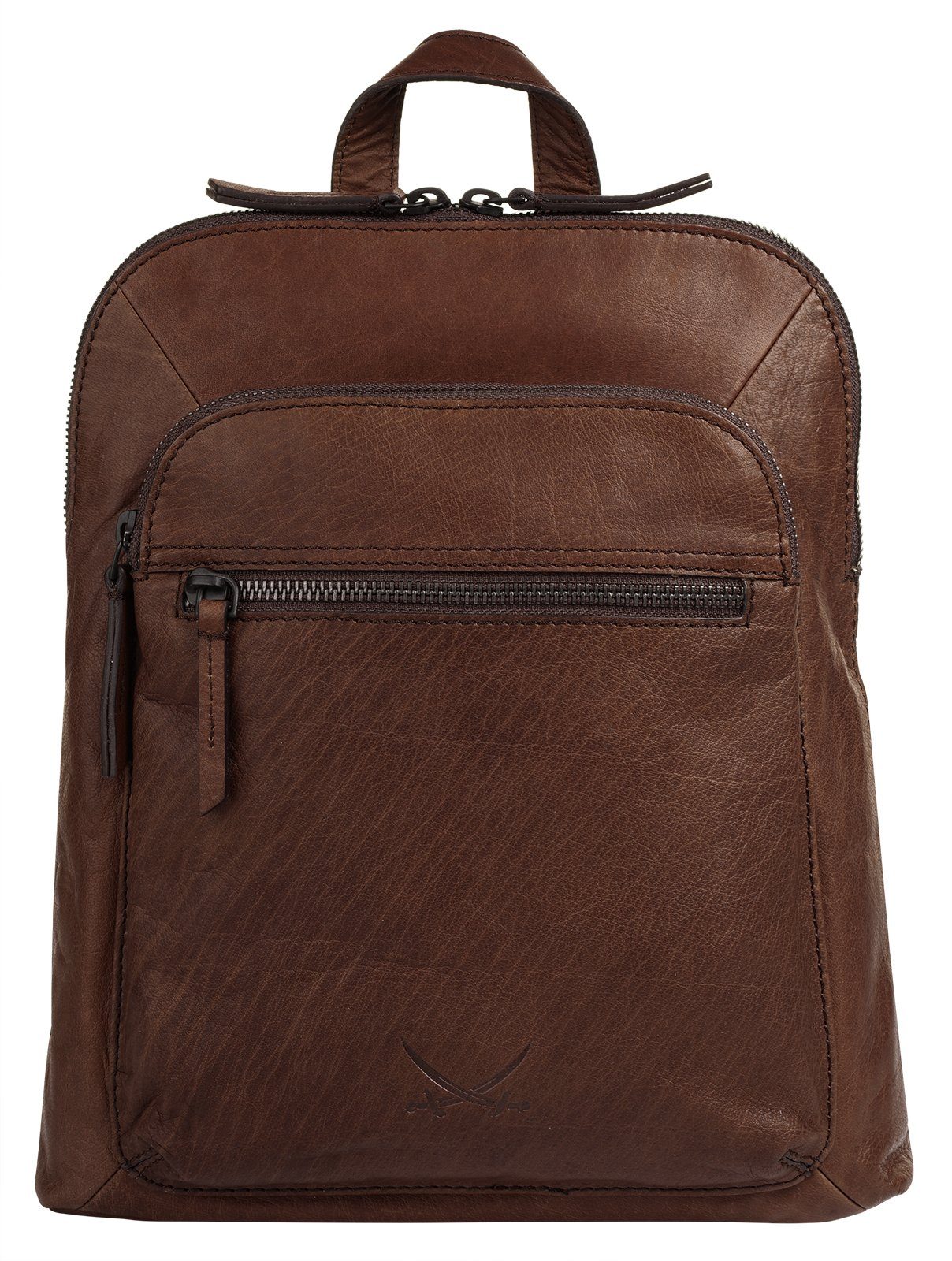 Sansibar Laptoprugzak echt leder dames aktetassen & laptoptassen maat Onesize bruin