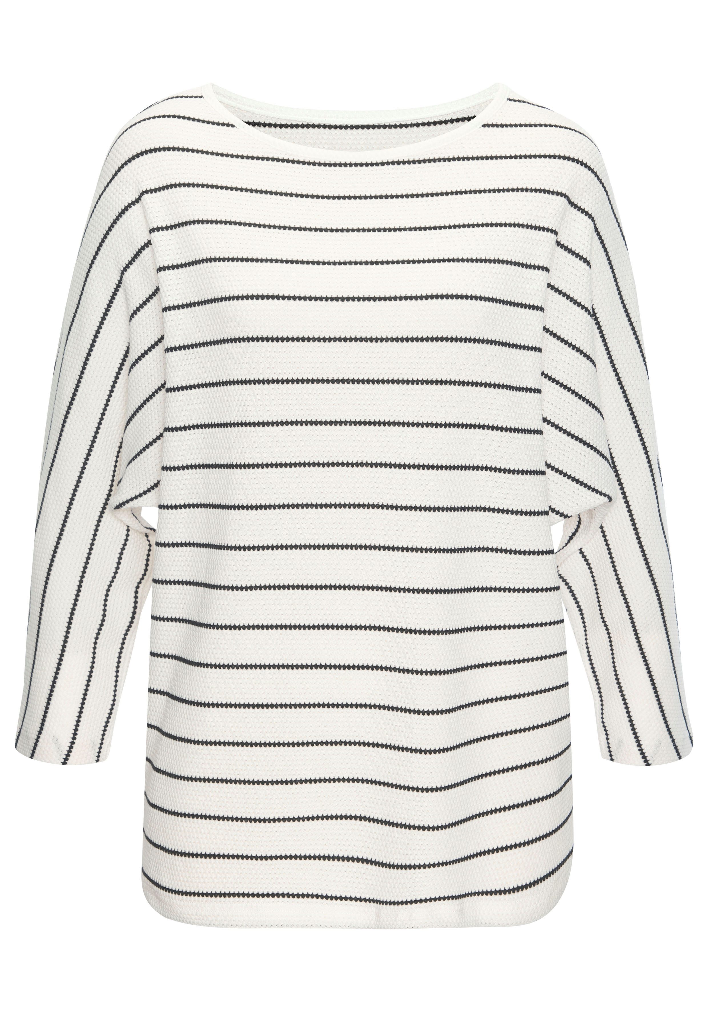 Vivance Shirt met 3/4 mouwen Met modieuze streepstructuur