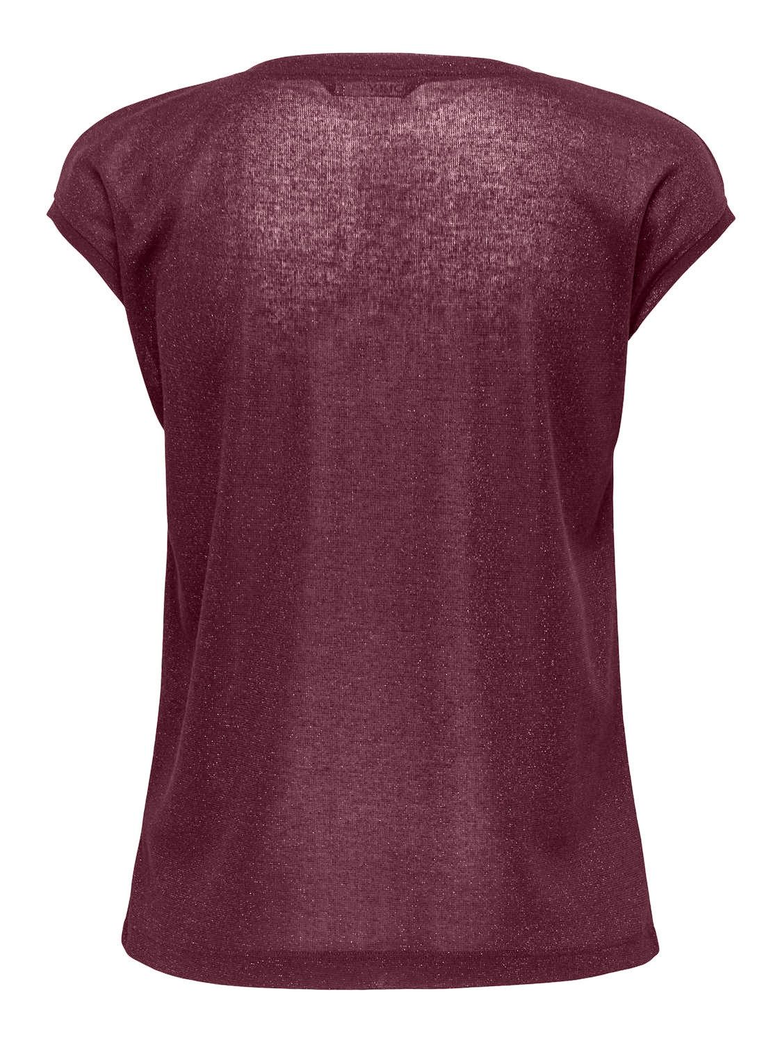 Only Shirt met korte mouwen ONLSILVERY S/S V NECK LUREX TOP JRS NOOS