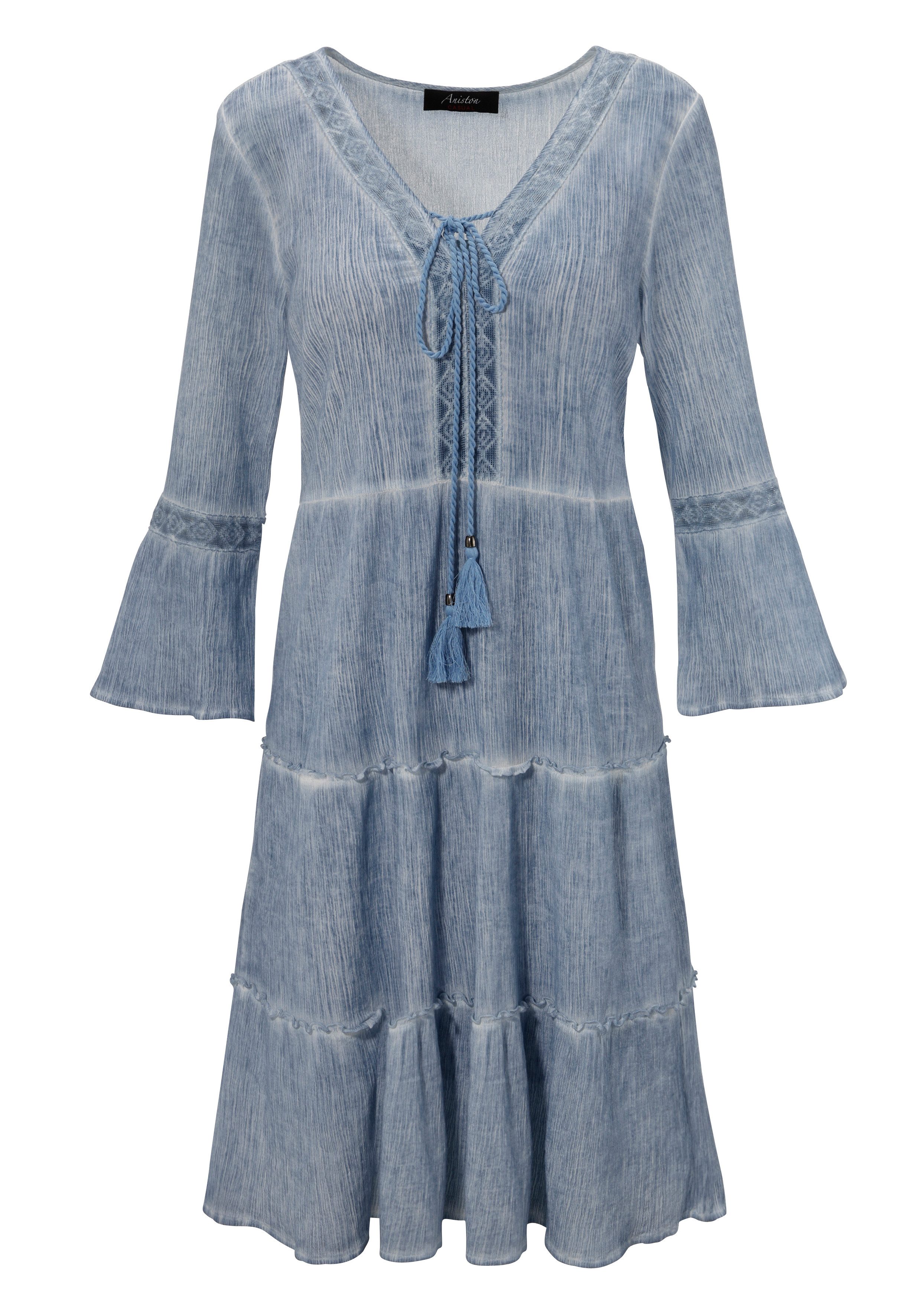 Aniston CASUAL Tuniekjurk met uitgebreide kantversiering (Met jersey onderjurk)