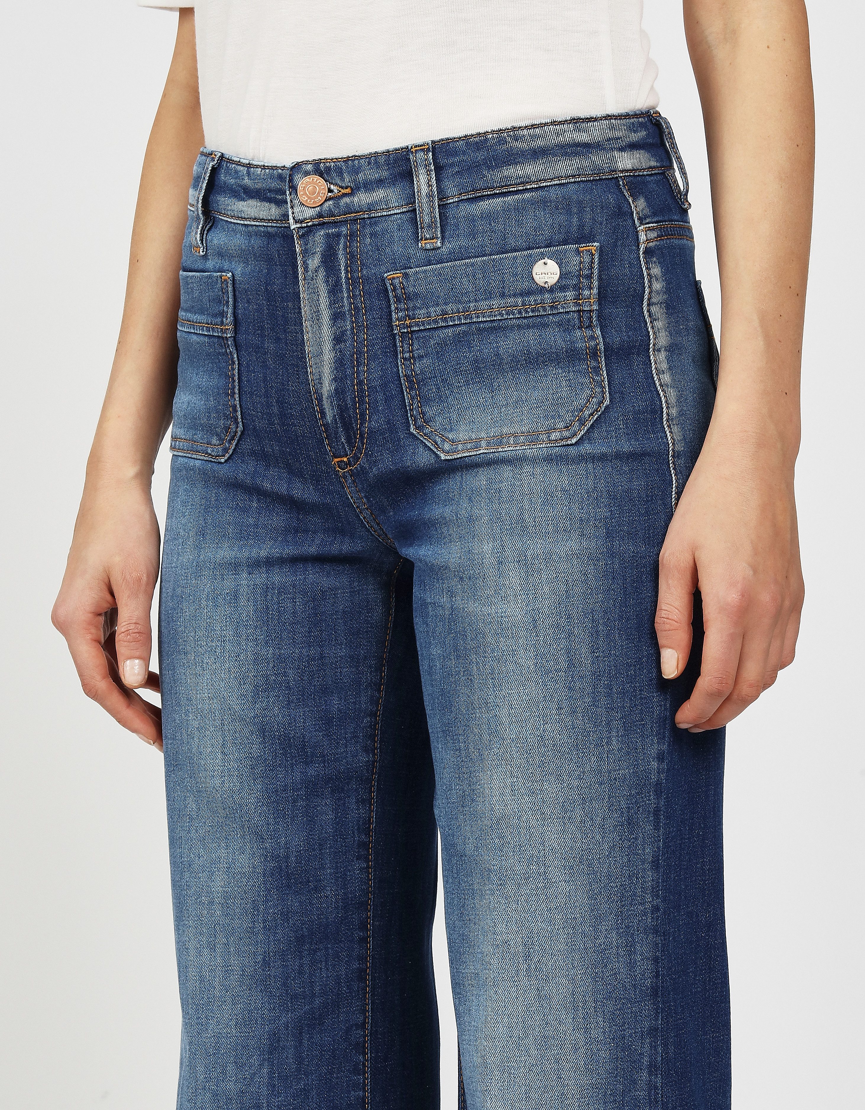 GANG Bootcut jeans 94 JESSI FLARED met trendy luipaardmotief