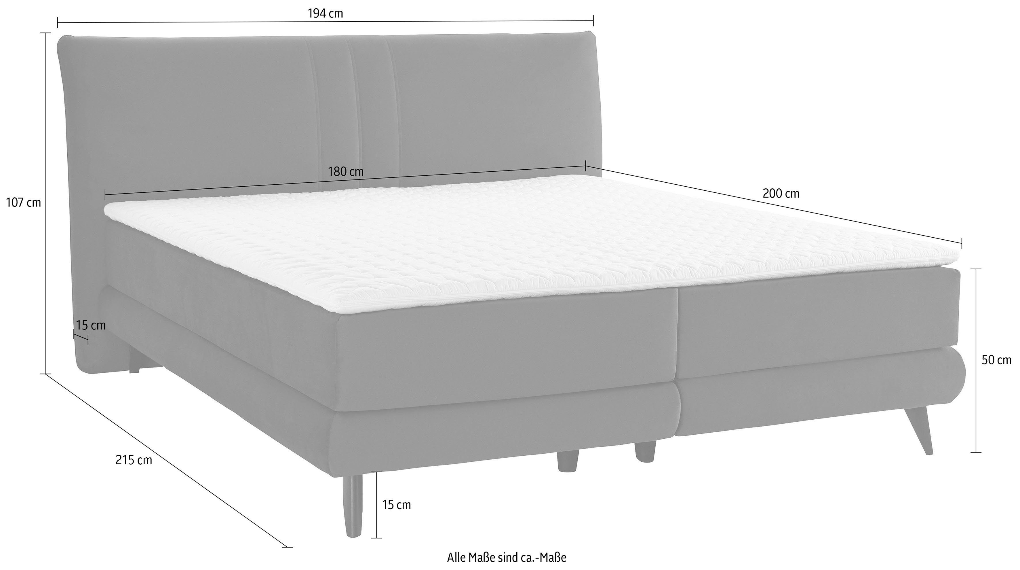 Places of Style Boxspring Skien incl. topmatras van koudschuim, 2 hardheden, 3 uitvoeringen