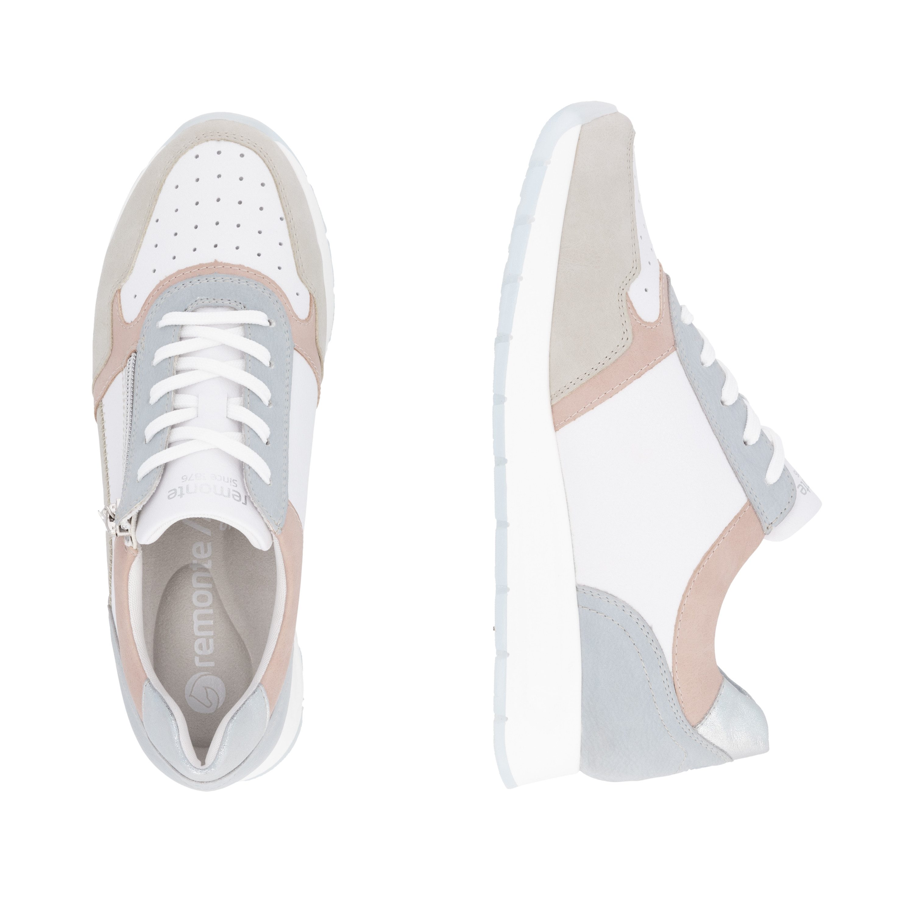 Remonte Sneakers met sleehak , vrijetijdsschoen, halfschoen, veterschoen met gepolsterde schacht
