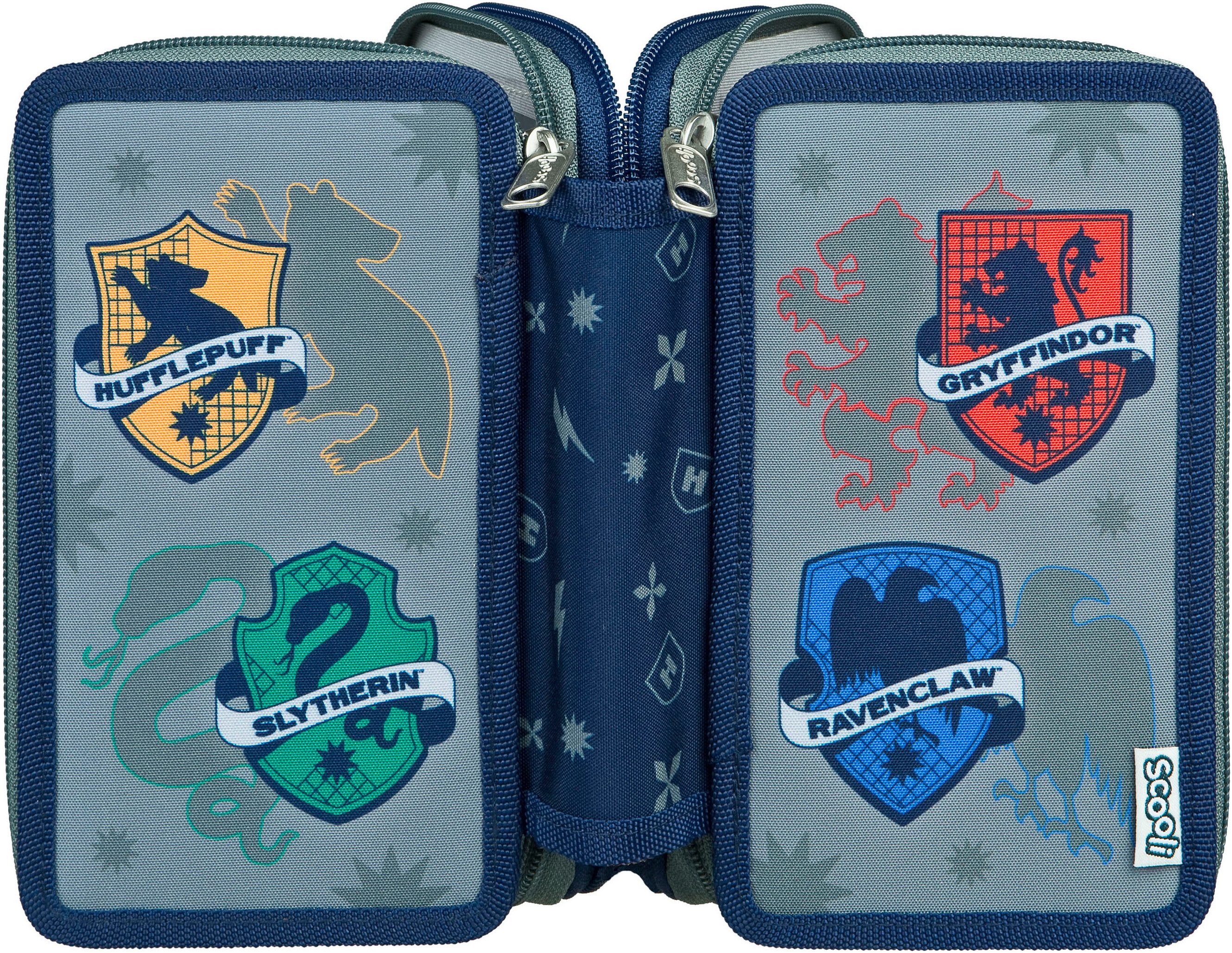 Scooli Etui Tripledecker, Harry Potter gevuld, inclusief geodriehoek