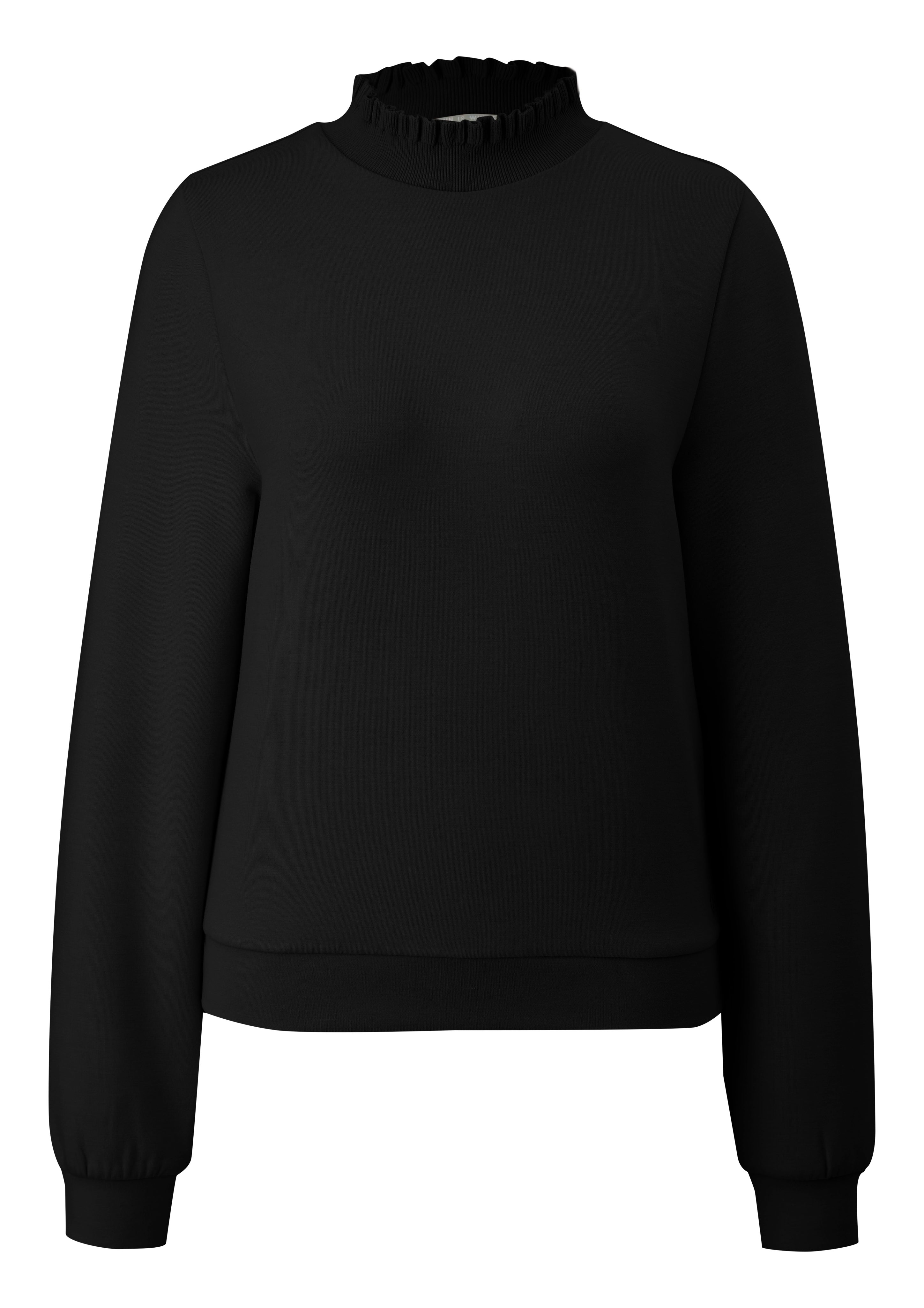 Q S designed by Sweatshirt met gegolfde kraag