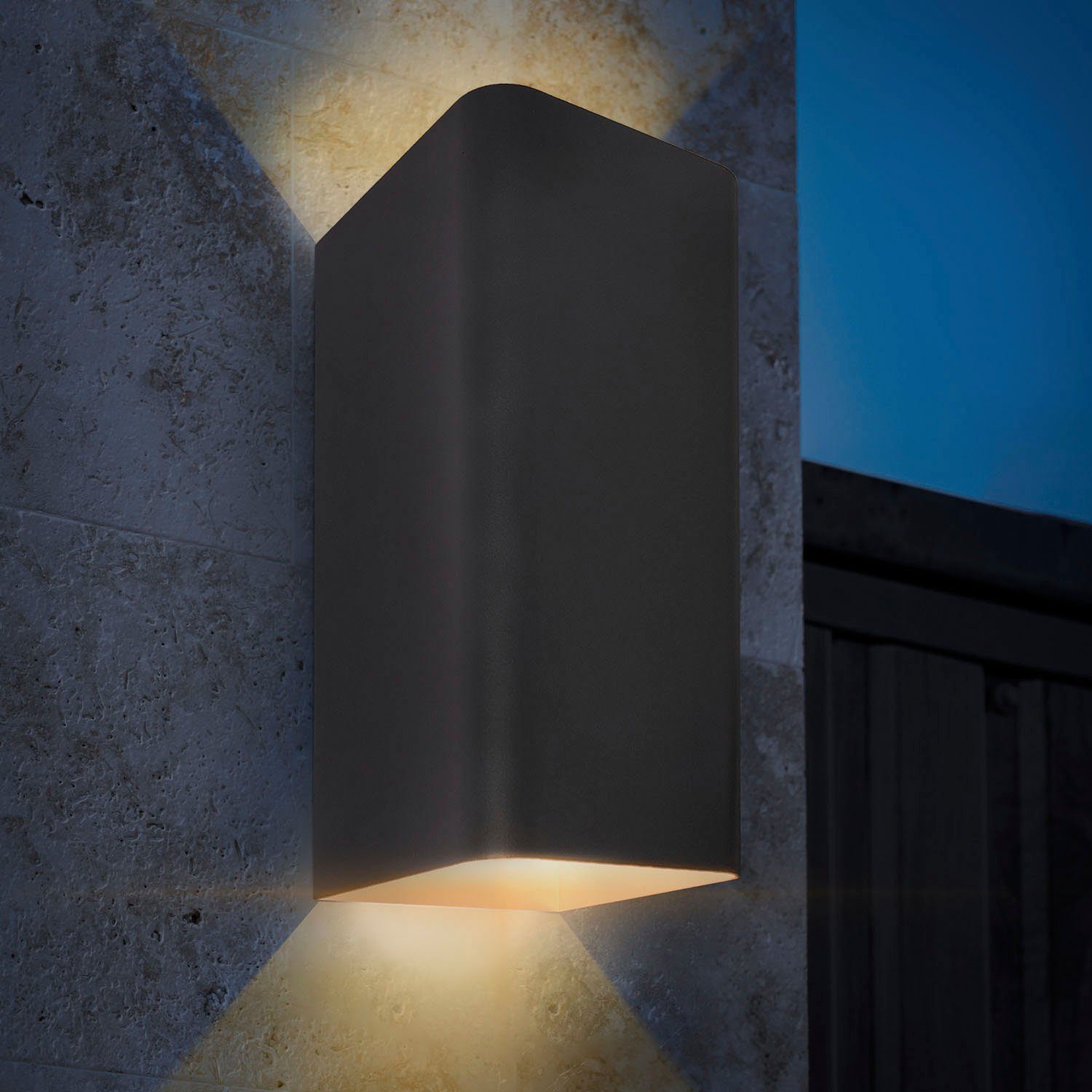 Paco Home Wandlamp Elena In- en outdoor wandlamp LED buiten tuinlamp 3000 K IP 54 up down