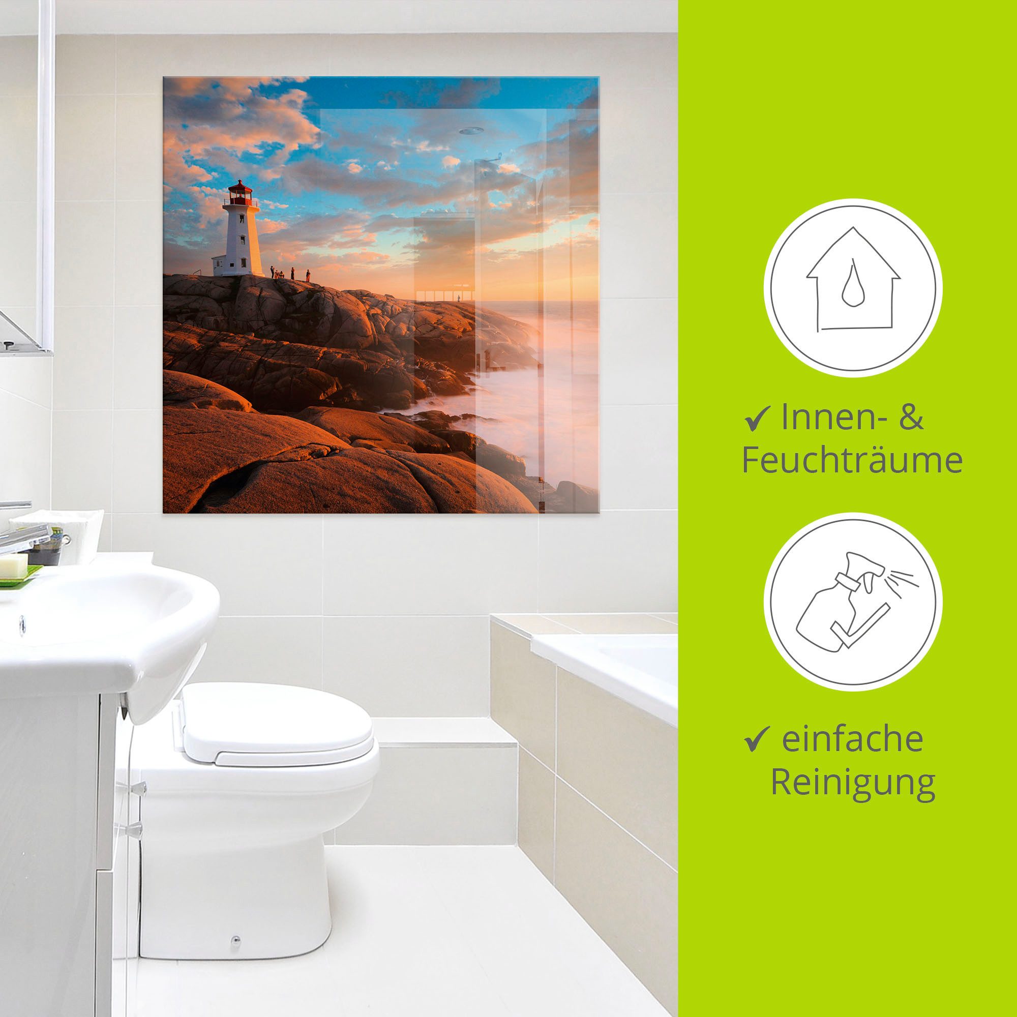 Artland Print op glas Vuurtoren aan de Peggy baai