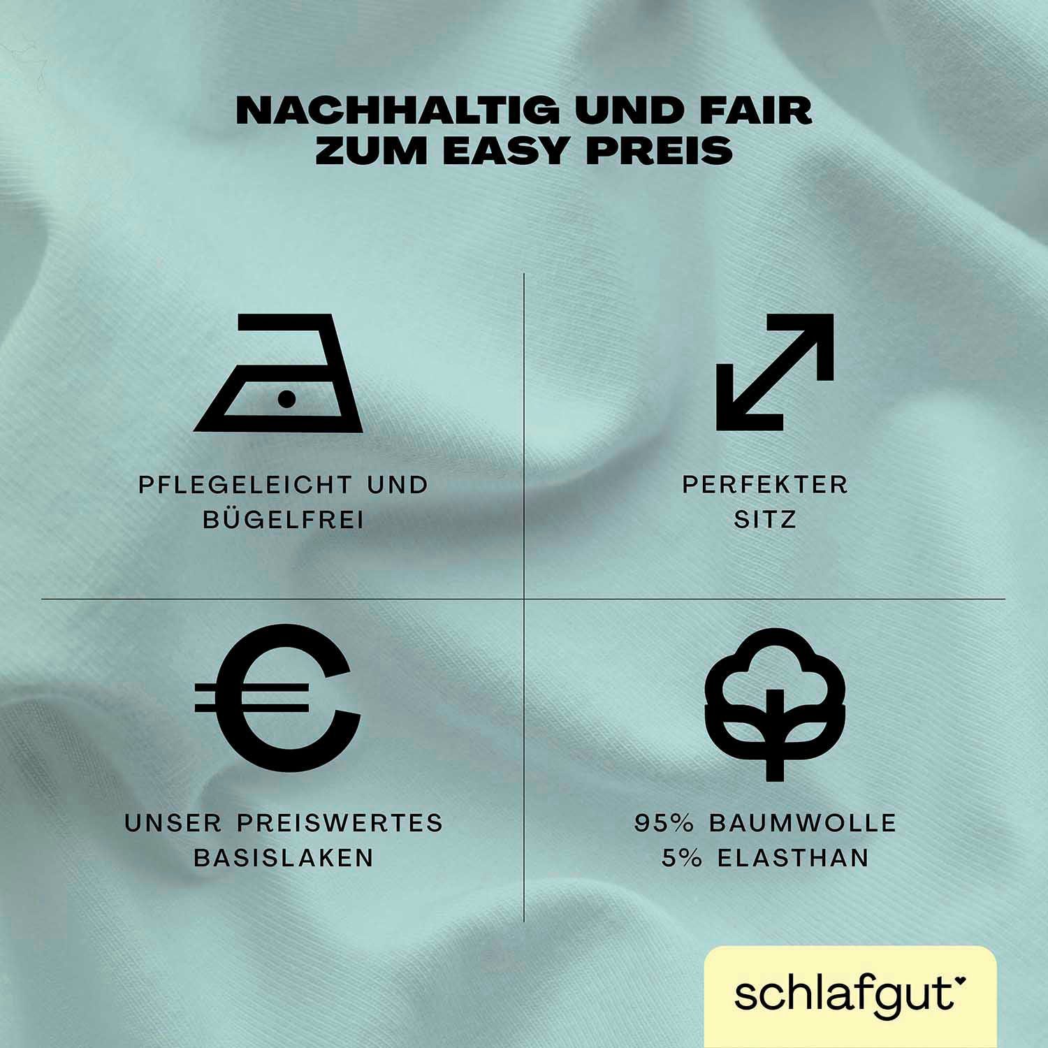 Schlafgut Hoeslaken EASY jersey elastaan MADE IN GREEN by OEKO-TEX® (1 stuk)