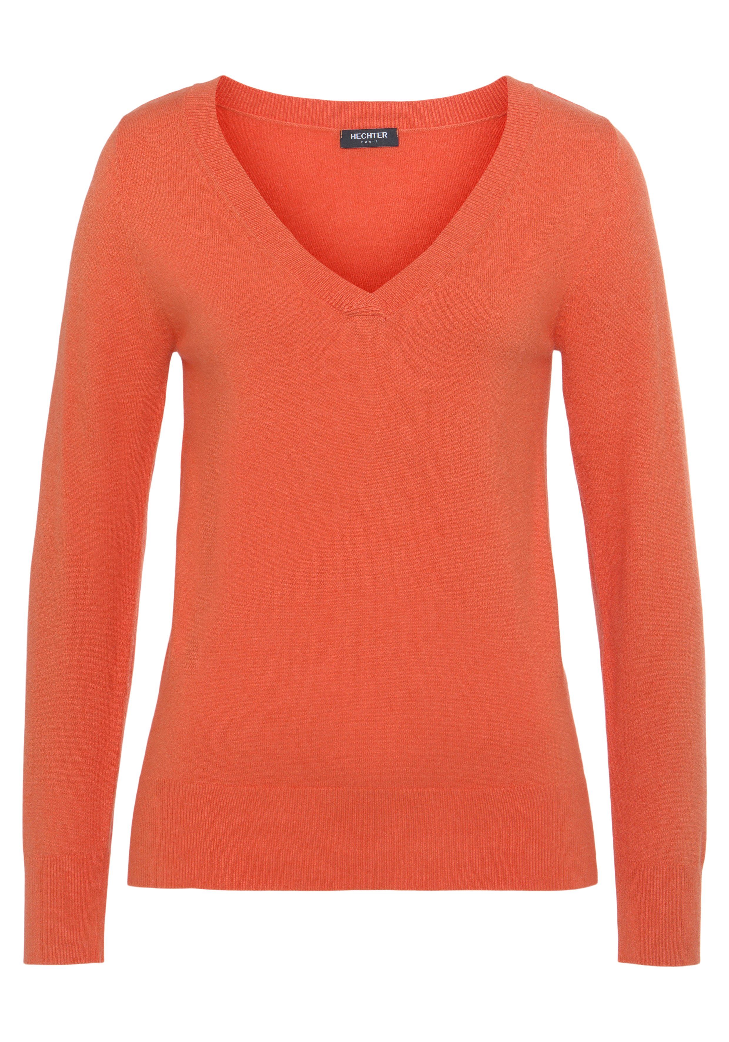 HECHTER PARIS Trui met V-hals in gemêleerde look