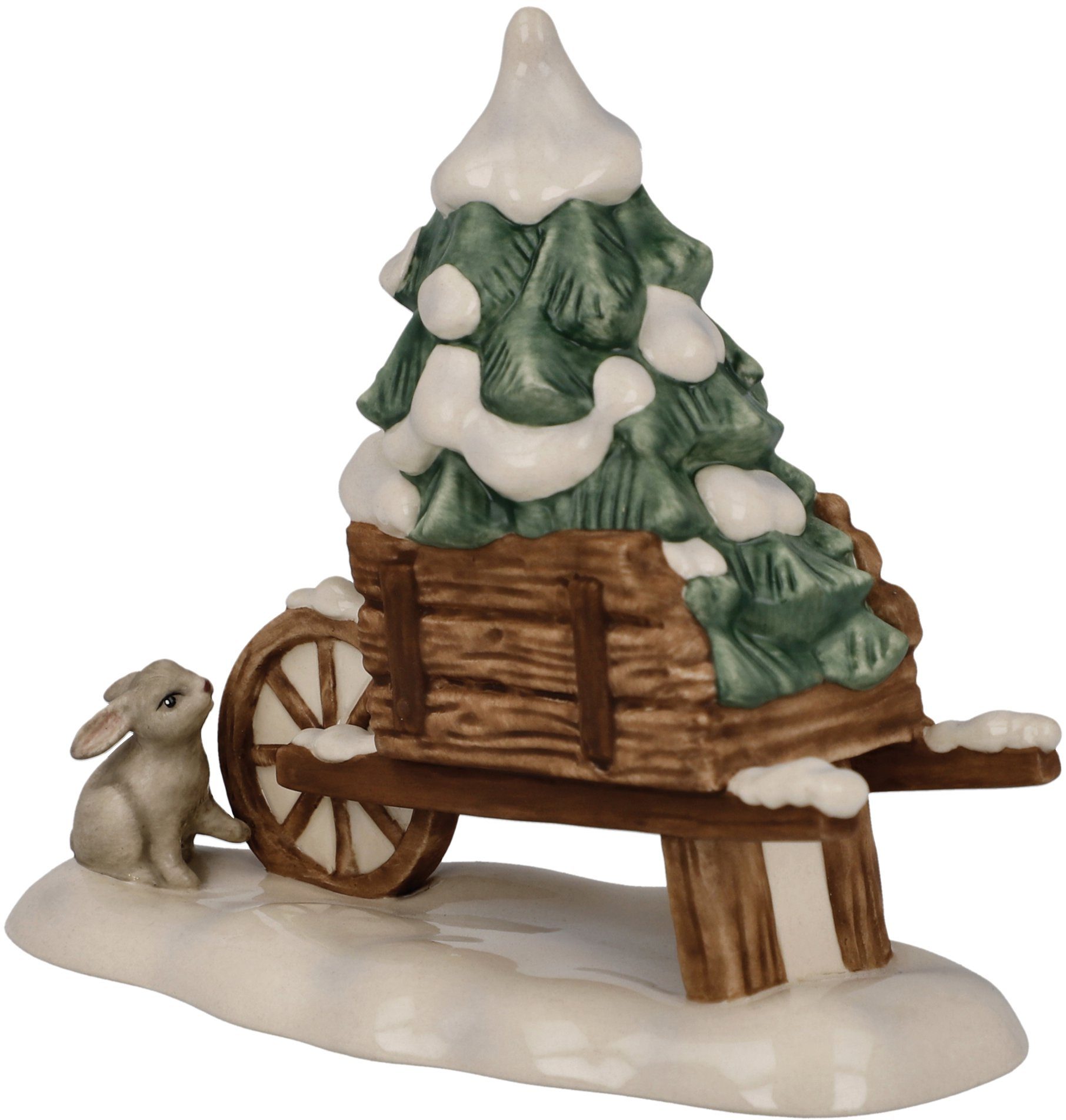 Goebel Verzamelfiguur Winters bos, kerstversiering Steengoed, figuur - Kruiwagen