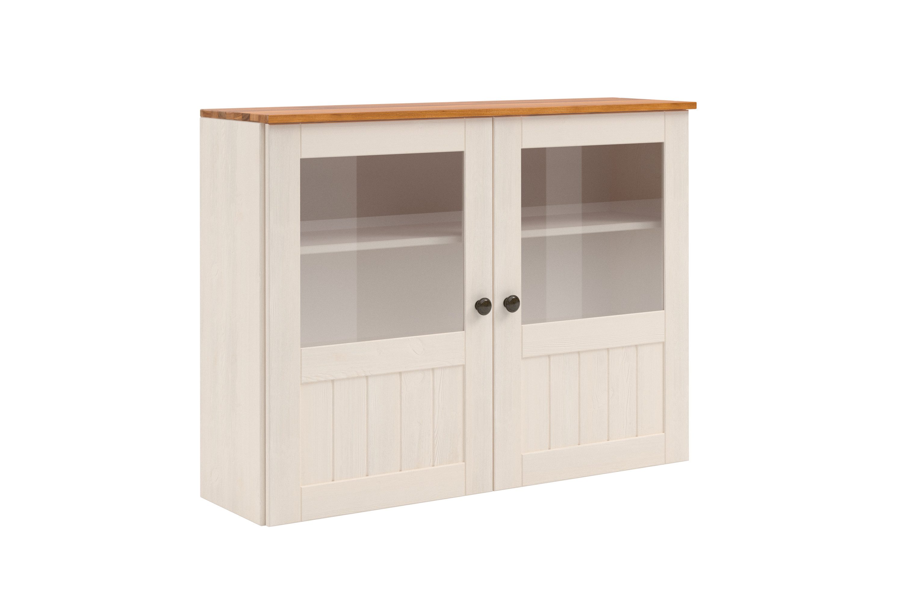 Home affaire Hangkast Alby2 Met metalen grepen en glazen deuren, breedte 100 cm opbergkasten wit