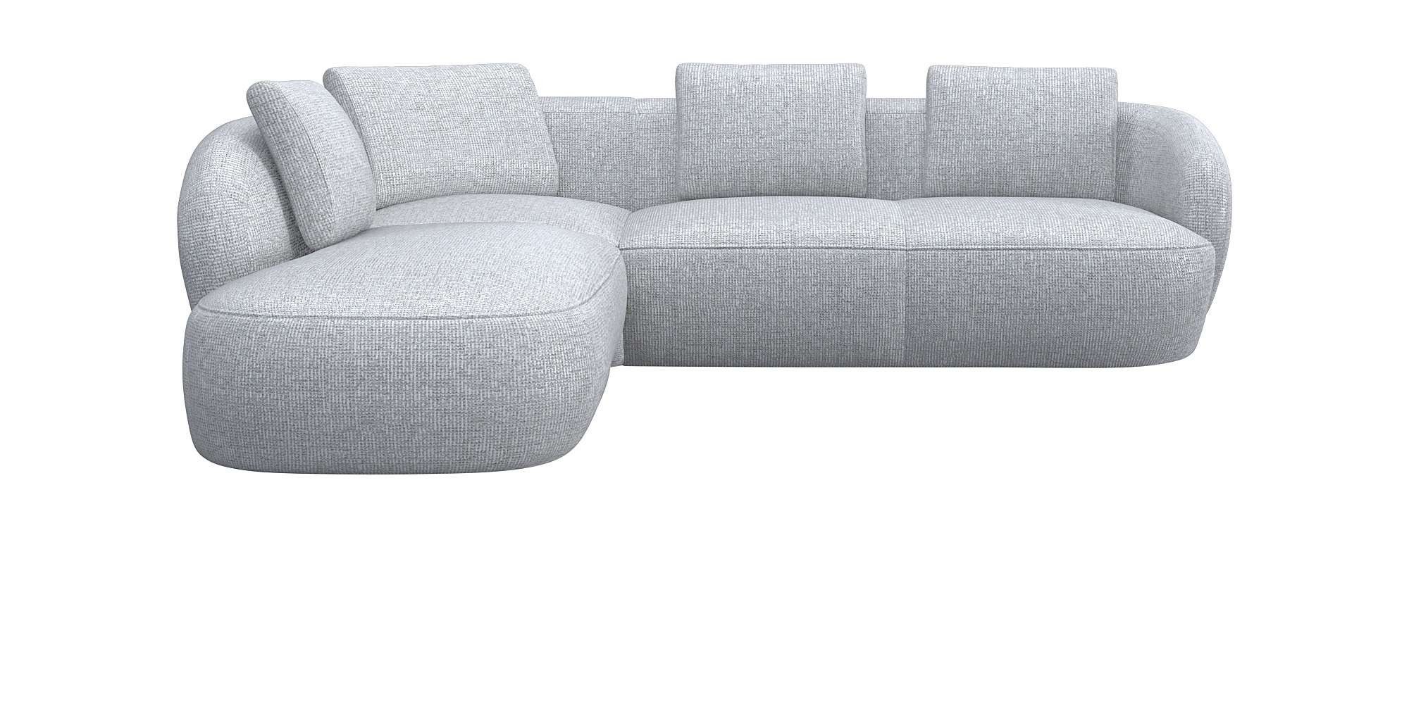 FLEXLUX Hoekbank Torino, rund, L-Form, Sofa-Ecke mit Ottomane