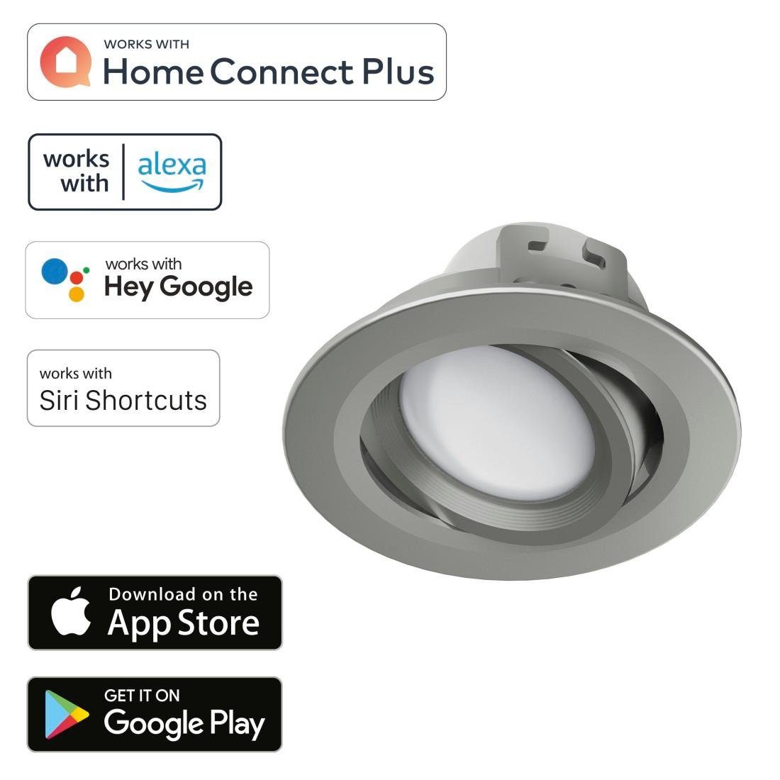 Hama Slimme ledlamp Wifi led inbouwspot, 5W, spraakbesturing, app-besturing
