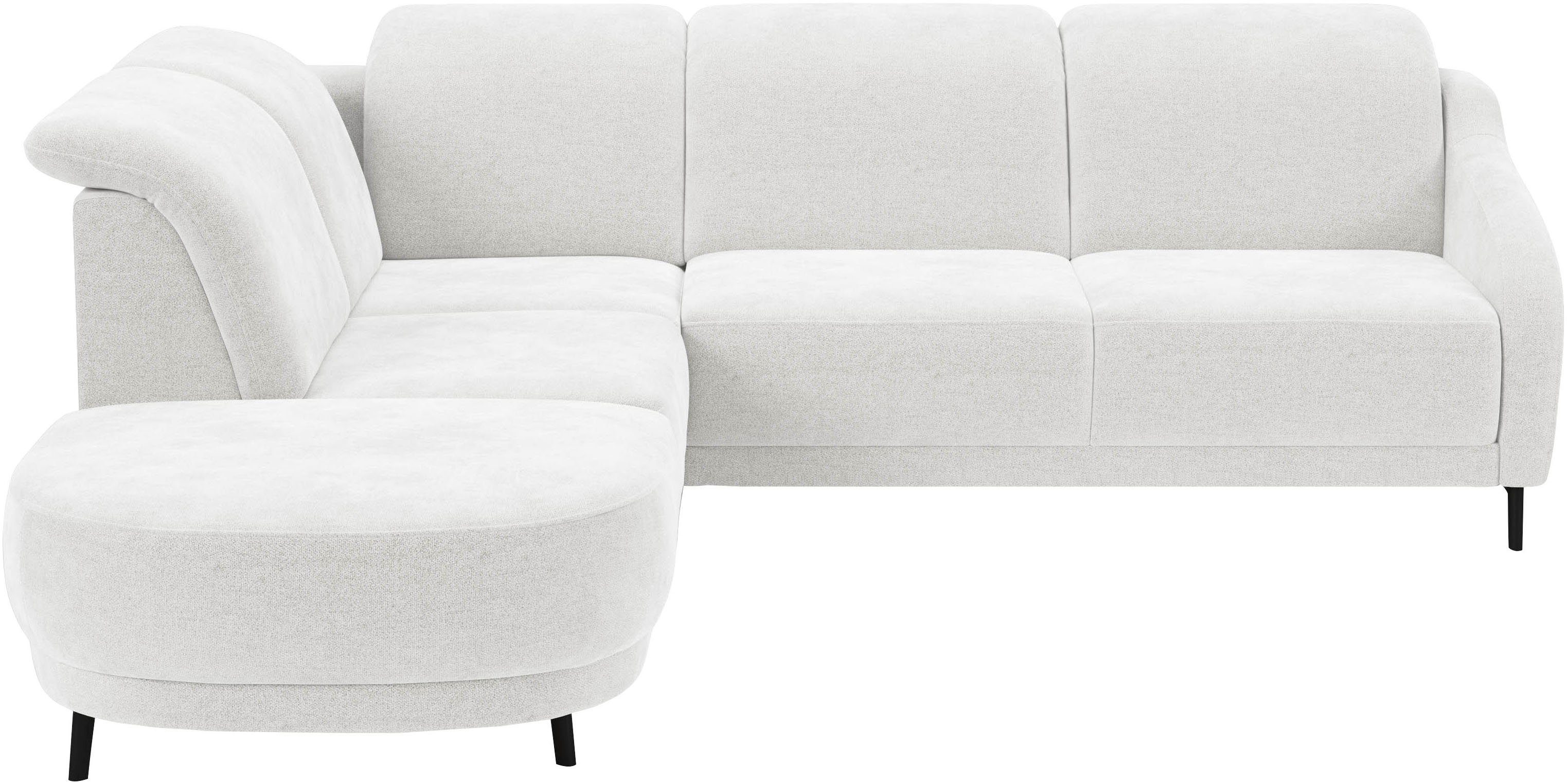 sit&more Hoekbank Blues L-vorm naar keuze met klaptafel en usb wit, hoekbanken, Incl. hoofdsteunverstelling-zonder klaptafel-zonder USB ( A+C)-zonder
