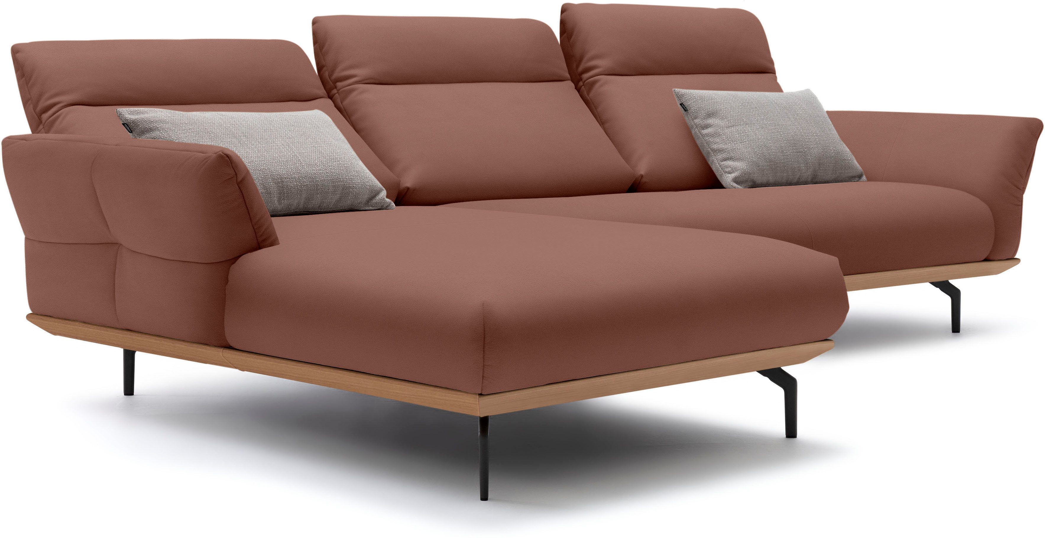Creation BY ROLF BENZ Hoekbank Hs.460 Sokkel in eiken, onderstel in umbra grijs, breedte 318 cm